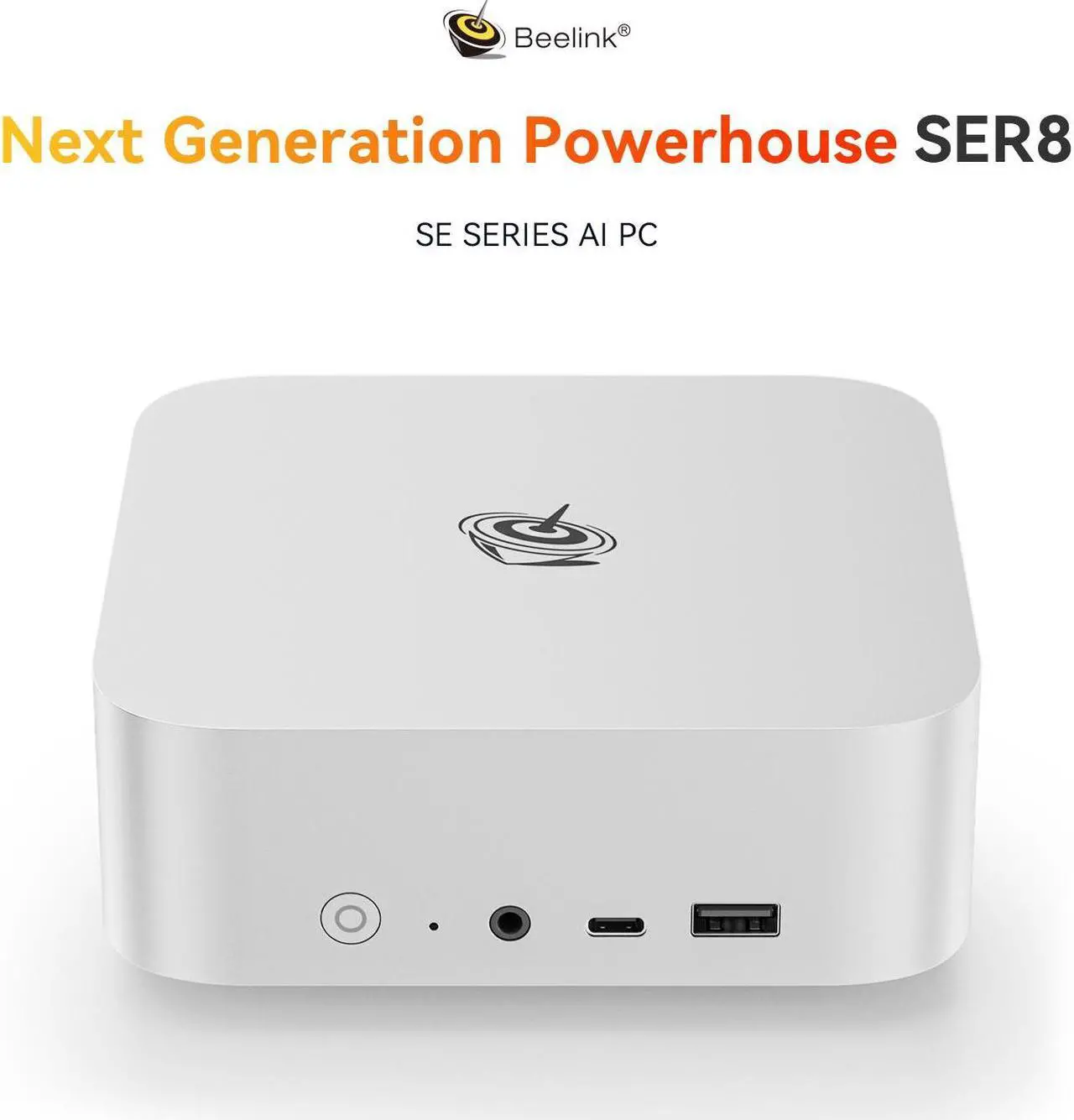 Alt view image 2 of 7 - Beelink SER8 Mini PC,AMD Ryzen 7 8845HS 8C/16T(up to 5.1GHz),32GB DDR5 RAM 1TB NVMe PCIE 4.0 SSD,Support 4K Triple Display,AMD Radeon 780M,Gray color