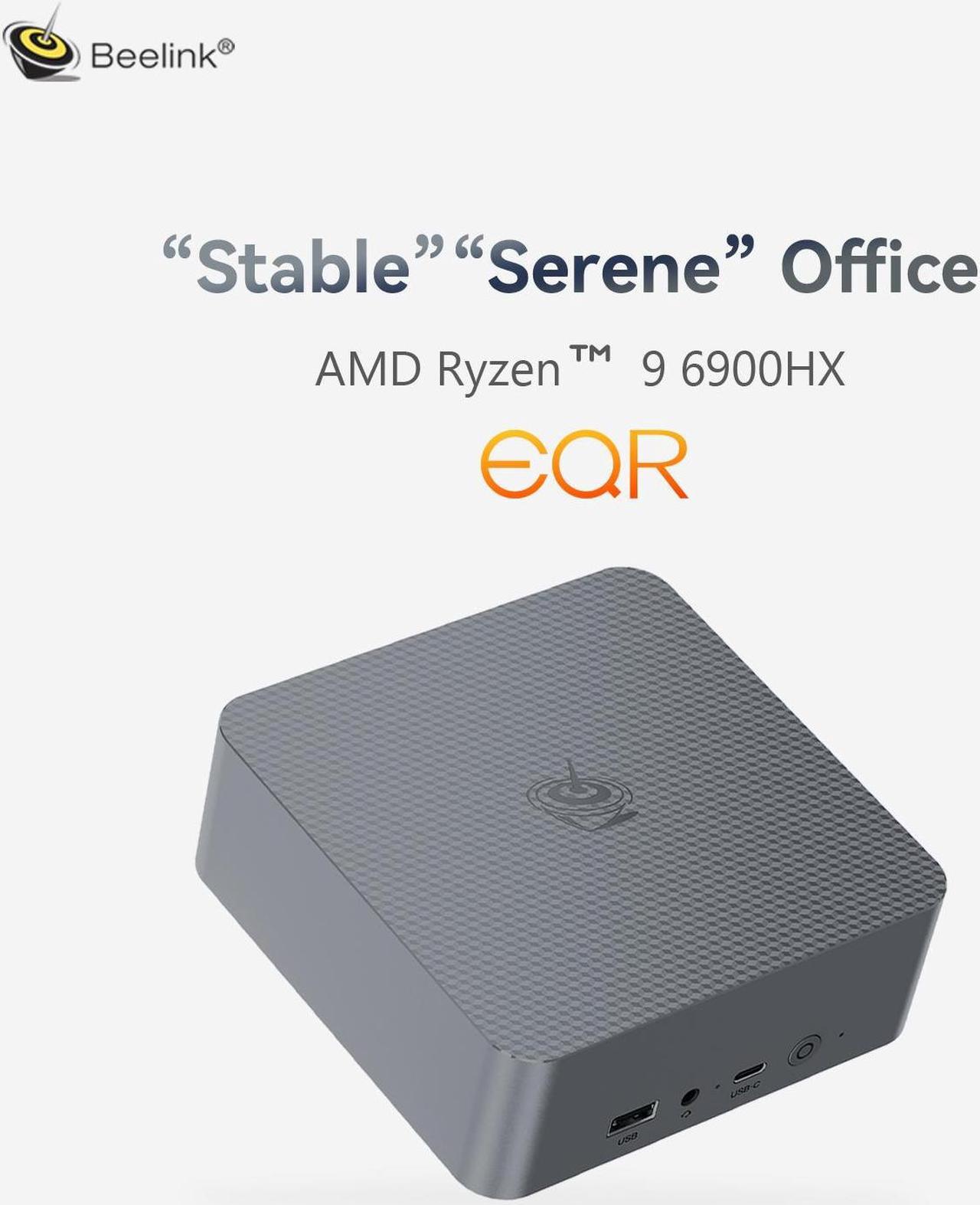 Alt view image 2 of 7 - Beelink Mini PC EQR6 AMD Ryzen9 6900HX,Mini Computer 32GB DDR5 RAM 1TB NVME SSD,Mini Desktop Wifi 6 Bluetooth 5.2,Dual LAN 1000M,Dual HDMI