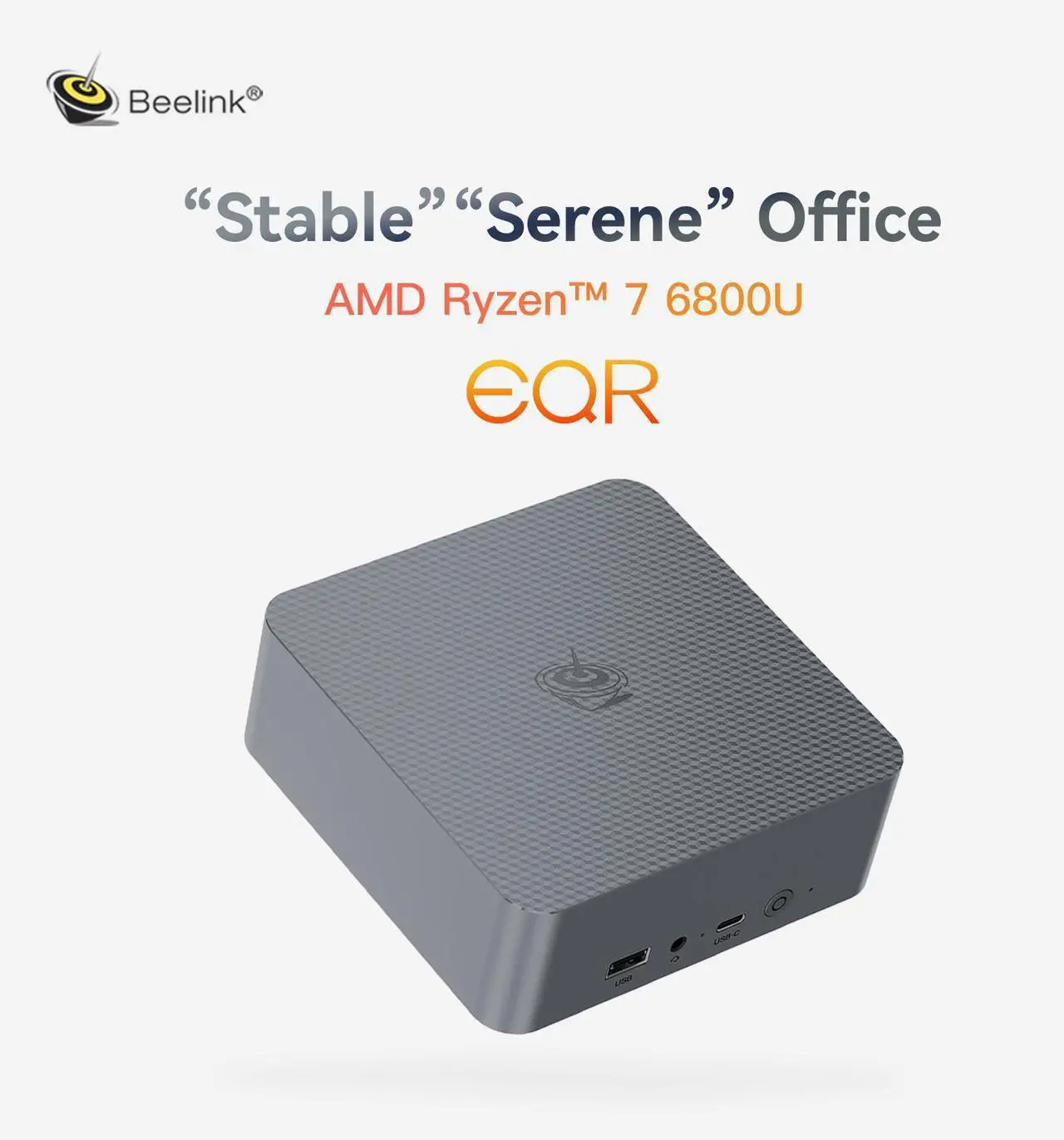 Alt view image 2 of 7 - Beelink EQR6 Mini PC, AMD Ryzen 7 6800U(6nm, 8C/16T) up to 4.7GHz, Mini Computer 32GB LPDDR5 RAM 1TB M.2 PCIe 4.0 SSD,4K@60Hz Dual Display, mini computer dual 1000M LAN