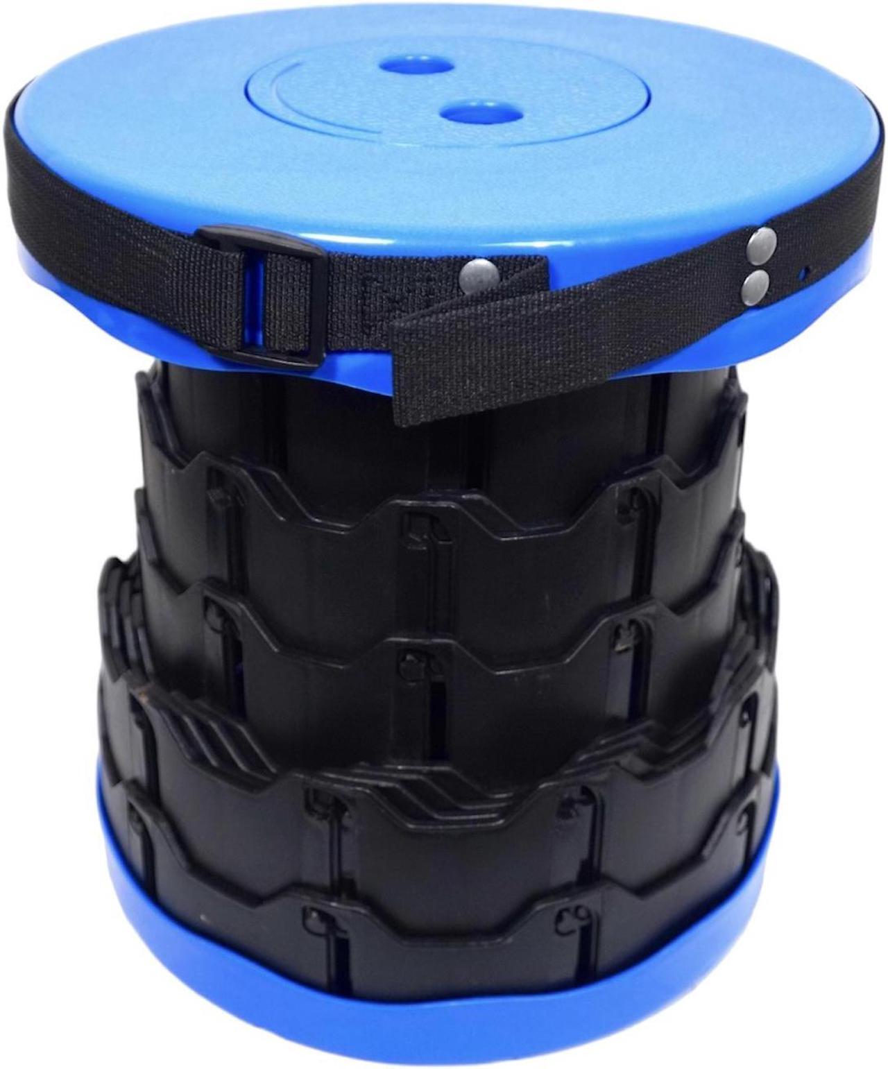 Alt view image 2 of 7 - BAKOD Retractable Folding Camping Stool, Portable Telescopic Stool Chair Lightweight Collapsible Stool for Camping, Fishing, Hiking, BBQ BLUE