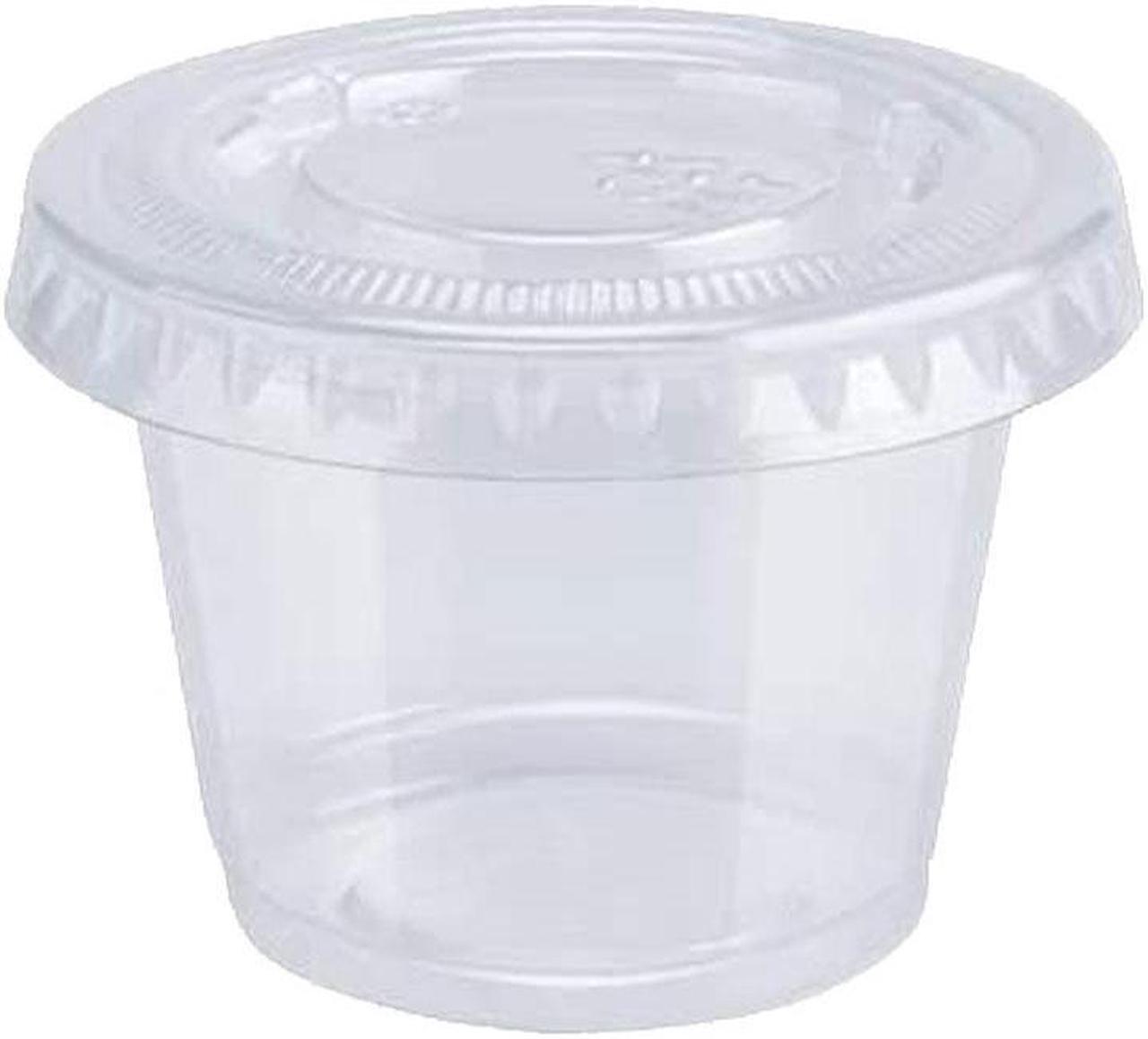 Alt view image 2 of 2 - 1oz Plastic Clear Portion Cups, Leak-Free Design, Stackable, Versatile Use, Clear Lids Sold Separately. Carton of 2500 Counts