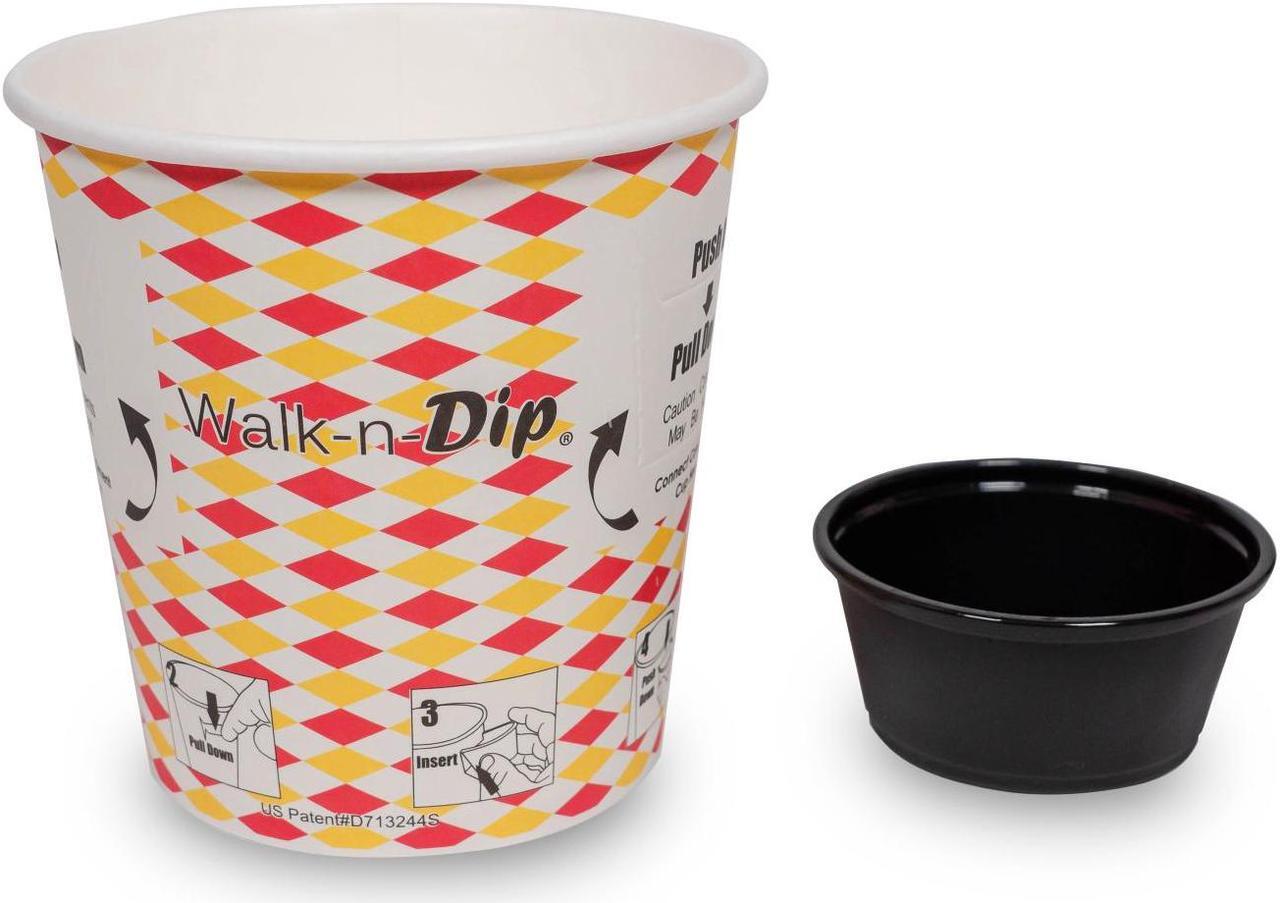 Alt view image 3 of 5 - 16oz Walk-n-Dip Paper Food Containers and 2oz Portion Cups. Carton of 1000 Counts.