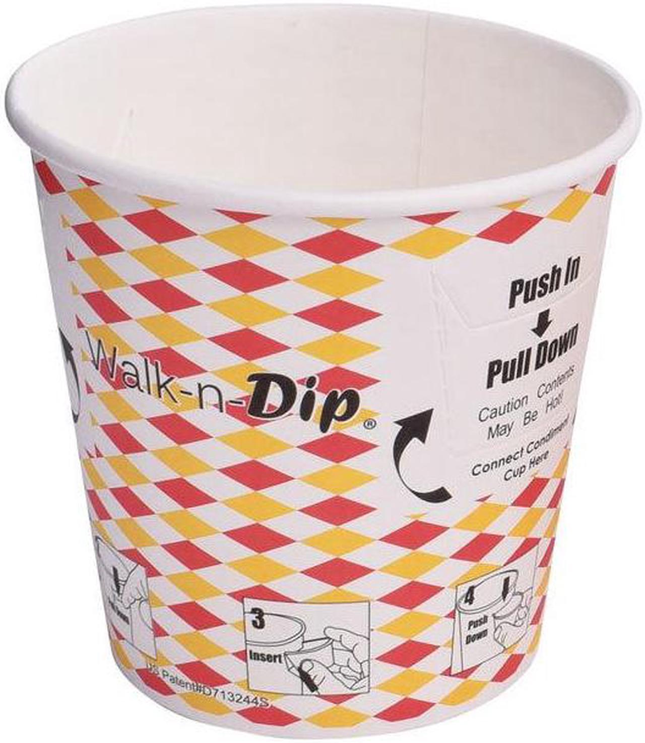 Alt view image 5 of 5 - 16oz Walk-n-Dip Paper Food Containers and 2oz Portion Cups. Carton of 1000 Counts.