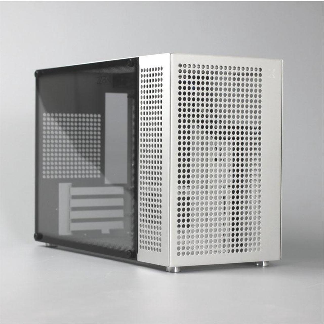 Main image of ZZEW C4P mATX/ITX/DTX Case Aluminum Gaming PC Case with Tempered Glass Ventilated Front AND Side Panel / Upgraded Cable Management / 360 Radiator Support / Full Size GPU Support