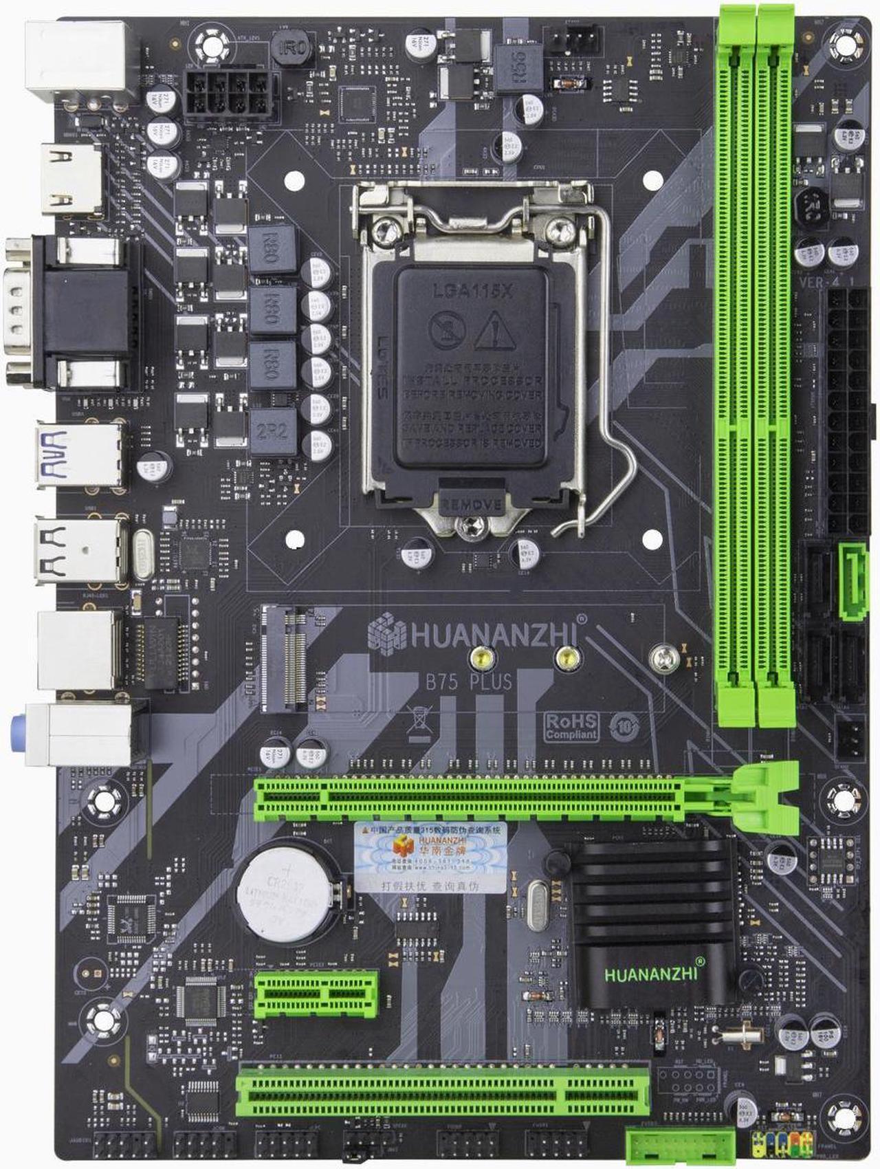 Alt view image 2 of 7 - HUANANZHI B75 PLUS M.2 Motherboard M-ATX For LGA 1155 i3 i5 i7 E3 DDR3 1333/1600MHz 16GB VGA HDMI-Compatible