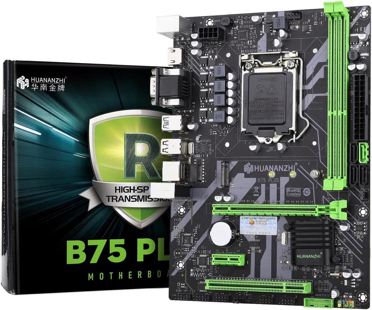 Alt view image 3 of 7 - HUANANZHI B75 PLUS M.2 Motherboard M-ATX For LGA 1155 i3 i5 i7 E3 DDR3 1333/1600MHz 16GB VGA HDMI-Compatible