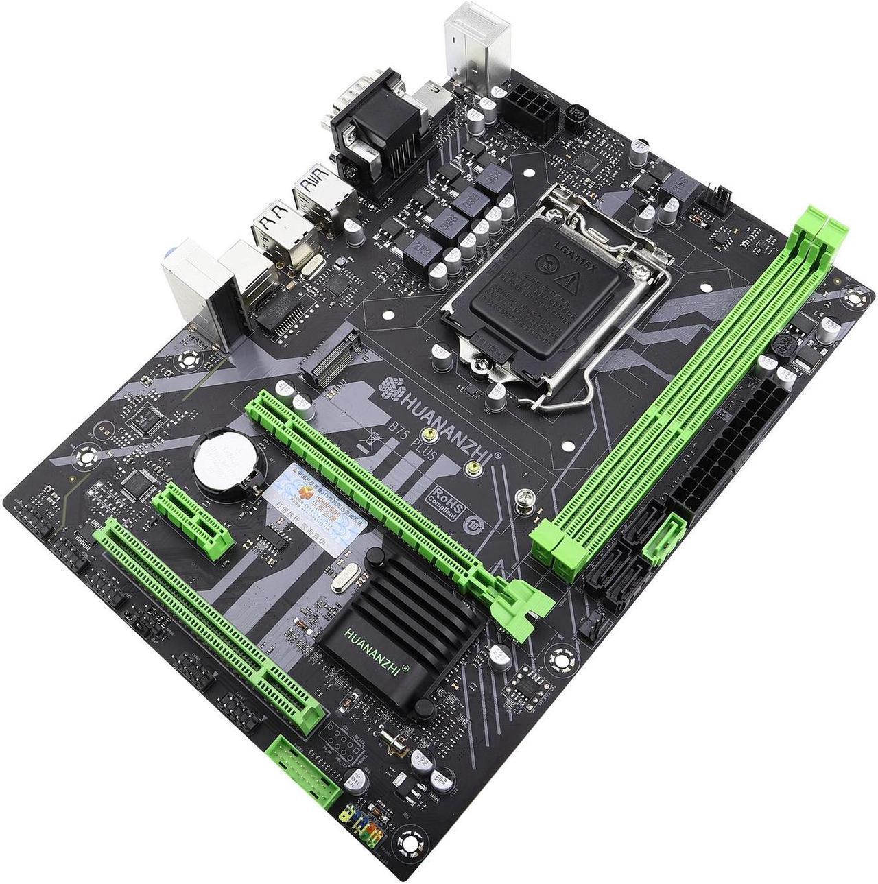 Alt view image 4 of 7 - HUANANZHI B75 PLUS M.2 Motherboard M-ATX For LGA 1155 i3 i5 i7 E3 DDR3 1333/1600MHz 16GB VGA HDMI-Compatible
