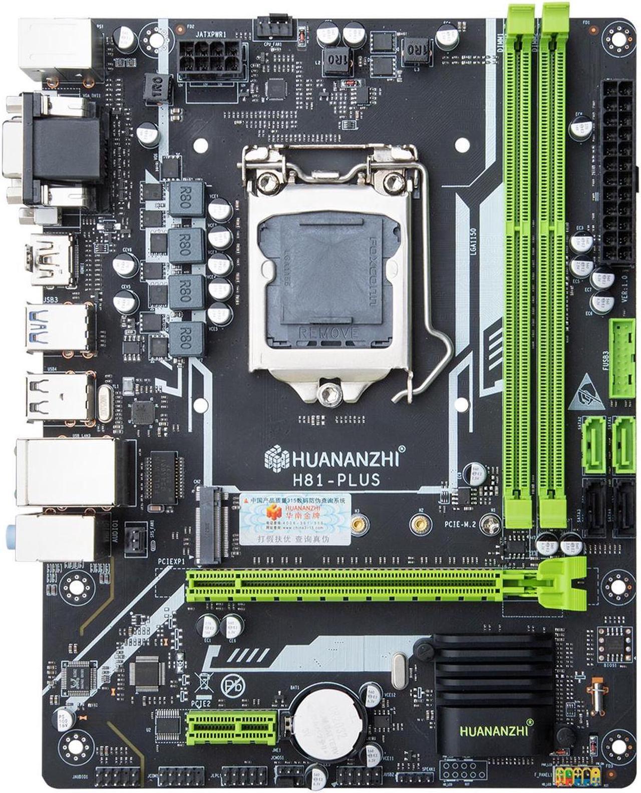 Alt view image 2 of 7 - HUANANZHI H81 PLUS Motherboard LGA 1150 M.2 NVME Slot Support i3 i5 i7 E3 V3 Processor DDR3 RAM H81 PLUS Mainboard