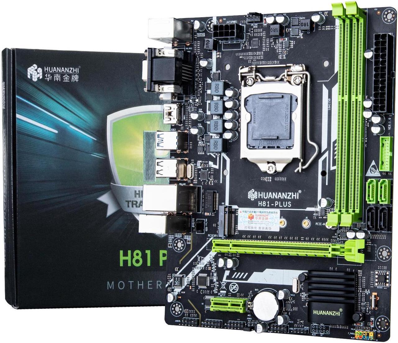 Alt view image 3 of 7 - HUANANZHI H81 PLUS Motherboard LGA 1150 M.2 NVME Slot Support i3 i5 i7 E3 V3 Processor DDR3 RAM H81 PLUS Mainboard
