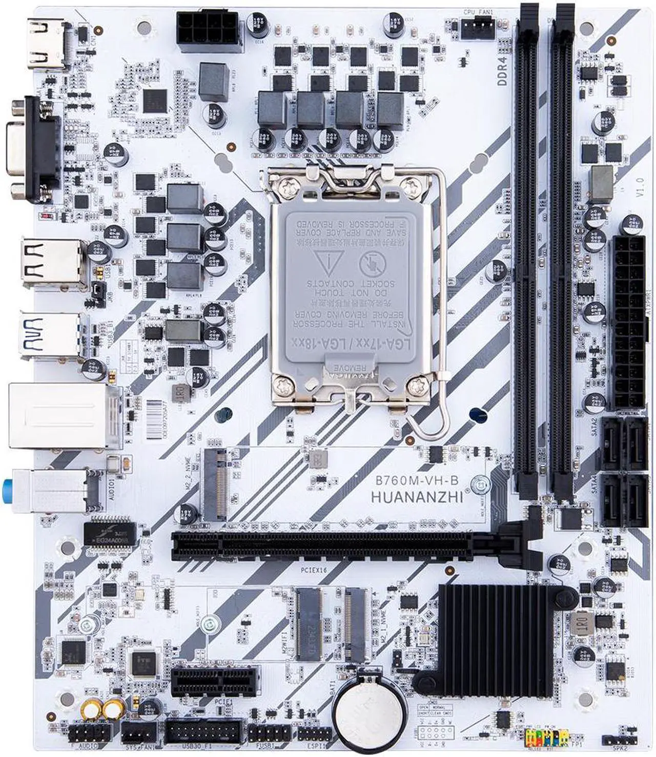 Alt view image 2 of 5 - HUANANZHI B760M VH B M-ATX DDR4 Motherboard Support 12 13 Gen(LGA 1700 CPU 12100F/12400F/12490F/12600F/12700F/13600F)