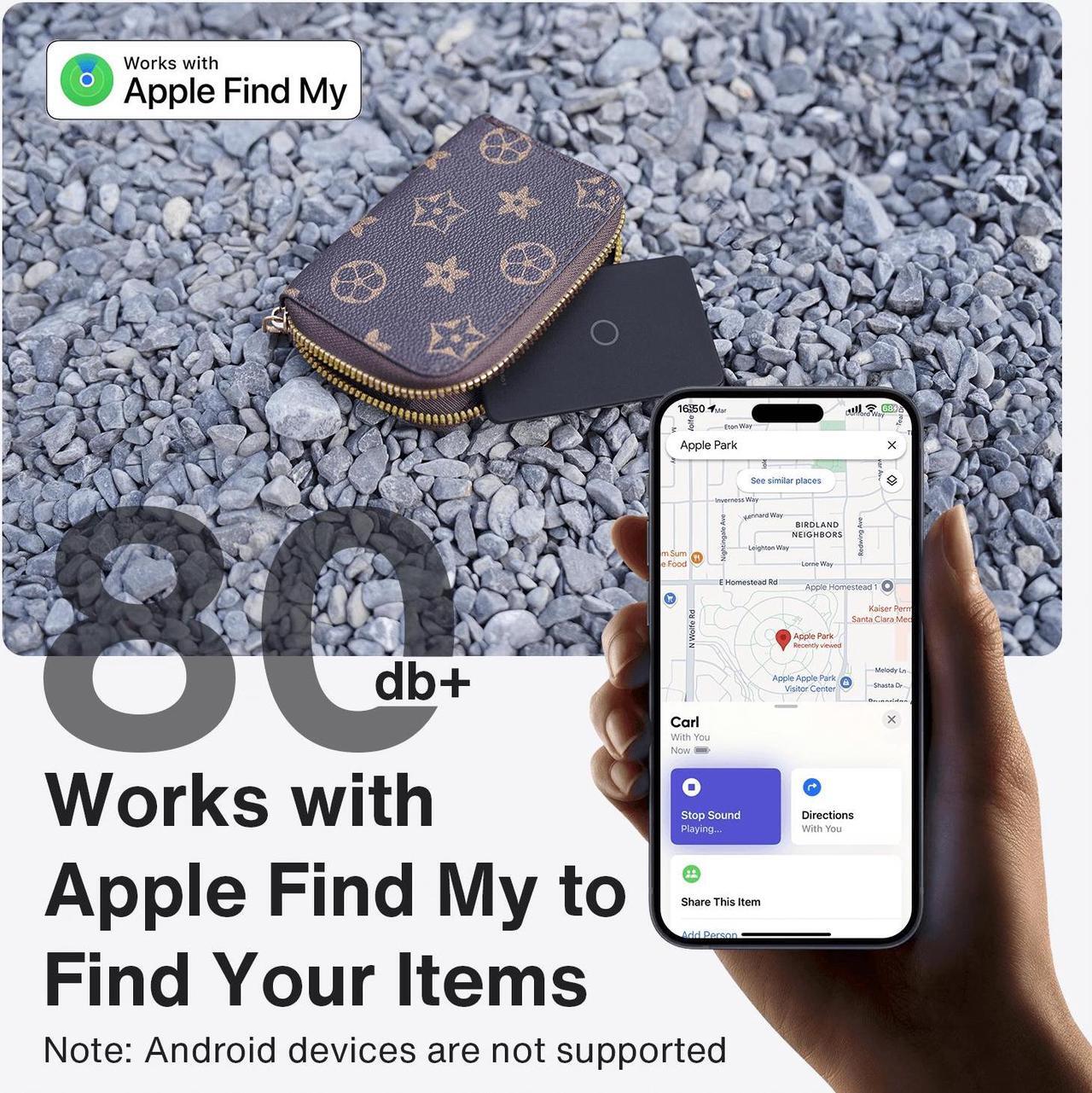 Alt view image 6 of 7 - iVANKY Wallet Tracker Card, Rechargeable Thin Wallet Finder, Works with Apple Find My (iOS Only), Item Finder for Luggage Tags, Passports, Phone, Water Resistant (Android Not Supported)
