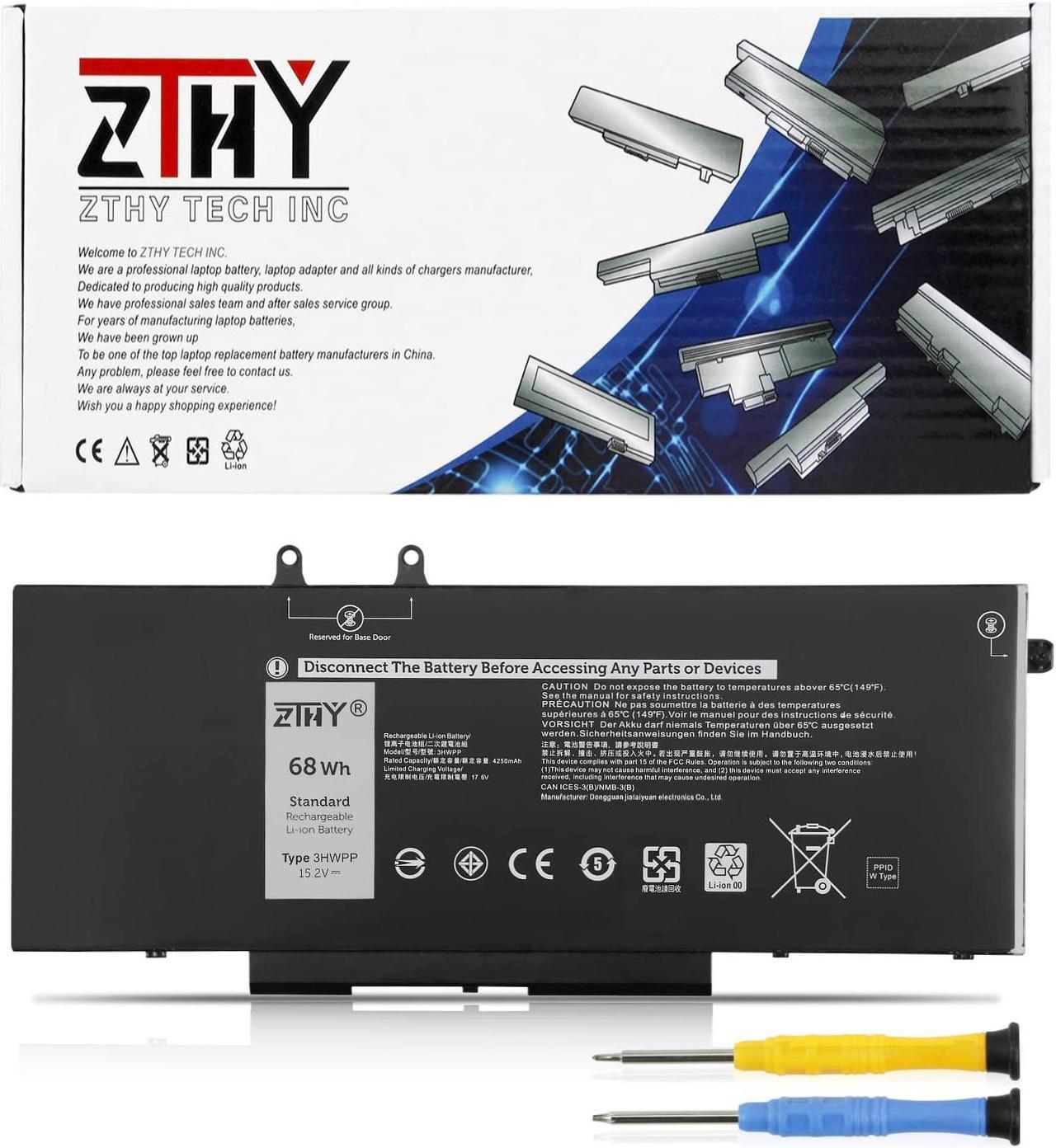 Main image of ZTHY 3HWPP Laptop Battery Replacement for Dell Latitude 5401 5410 5411 5501 5510 5511 Precision 3541 3551 Inspiron 7706 2-in-1 Inspiron 17 7500/7506 2-in-1 Black 10X1J N2NLL 1VY7F 451-BCMN 15.2V 68Wh
