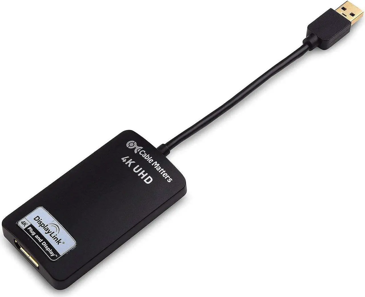 Alt view image 2 of 5 - Cable Matters USB to DisplayPort Adapter (USB 3.0 to DisplayPort Adapter, USB 3 to DisplayPort Adapter, USB to DP Adapter) Supporting 4K Resolution for Windows & Ultra Mini 4 Port USB Hub