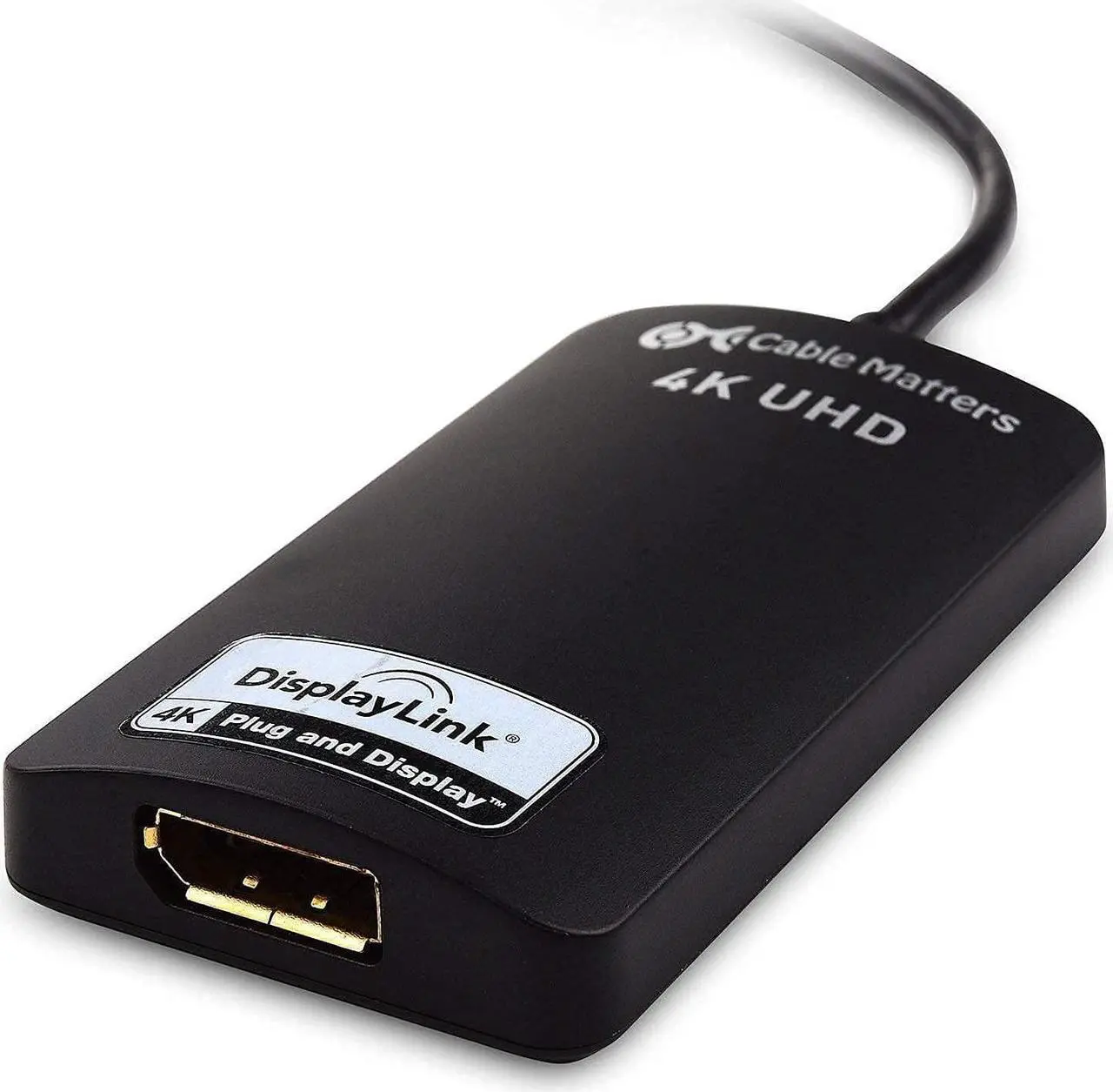 Alt view image 3 of 5 - Cable Matters USB to DisplayPort Adapter (USB 3.0 to DisplayPort Adapter, USB 3 to DisplayPort Adapter, USB to DP Adapter) Supporting 4K Resolution for Windows & Ultra Mini 4 Port USB Hub