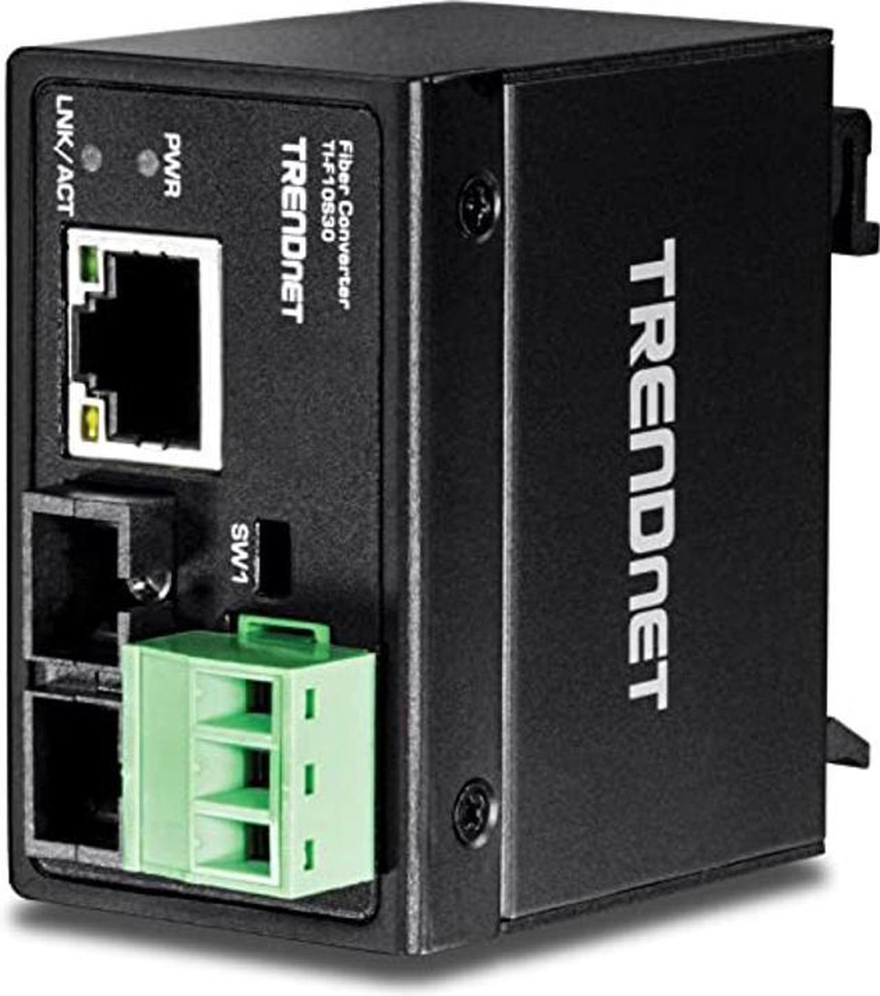 Main image of TRENDnet - TI-F10S30 Hardened Industrial 100Base-FX Single-Mode SC Fiber Converter, TI-F10S30, (30 km, 18;6 Miles), IP40 Rated Housing Black