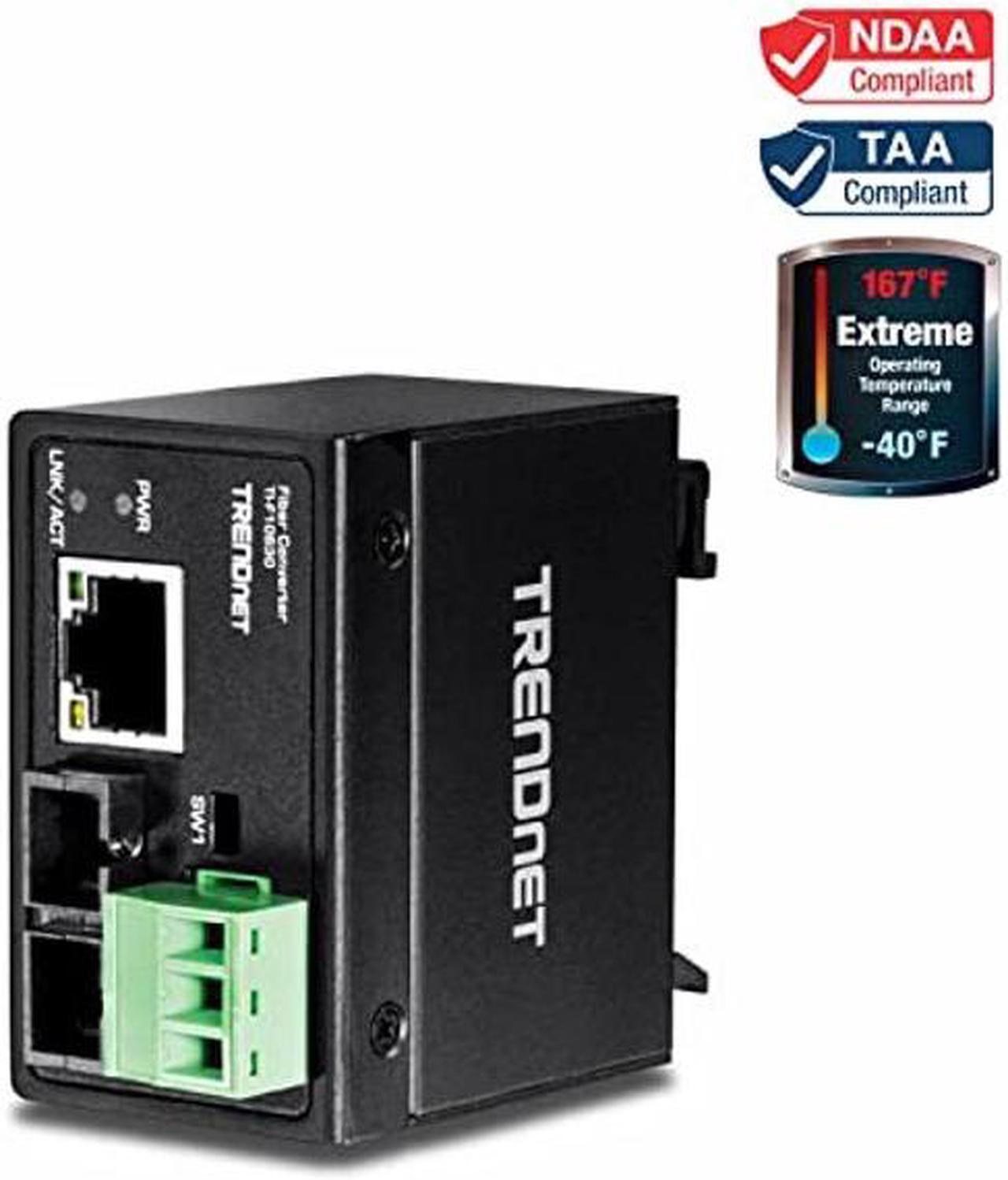 Alt view image 2 of 5 - TRENDnet - TI-F10S30 Hardened Industrial 100Base-FX Single-Mode SC Fiber Converter, TI-F10S30, (30 km, 18;6 Miles), IP40 Rated Housing Black
