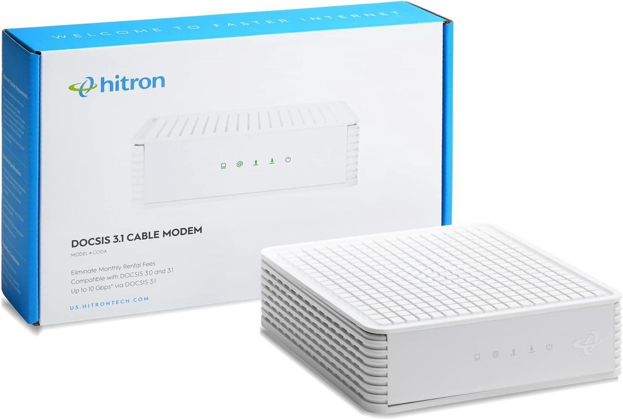 Main image of Hitron CODA DOCSIS 3.1 Modem | Pairs with Any WiFi Router or Mesh WiFi | Certified with Comcast Xfinity, Charter Spectrum, Cox | 10x Faster Than DOCSIS 3.0 | Cable Modem with 2X 1 Gbps Ethernet Ports