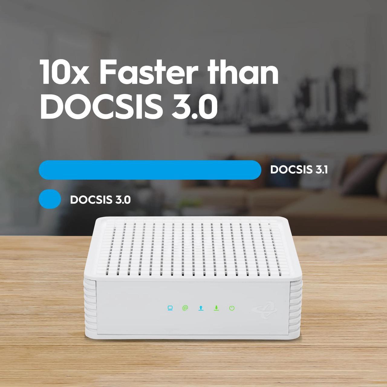 Alt view image 4 of 5 - Hitron CODA DOCSIS 3.1 Modem | Pairs with Any WiFi Router or Mesh WiFi | Certified with Comcast Xfinity, Charter Spectrum, Cox | 10x Faster Than DOCSIS 3.0 | Cable Modem with 2X 1 Gbps Ethernet Ports