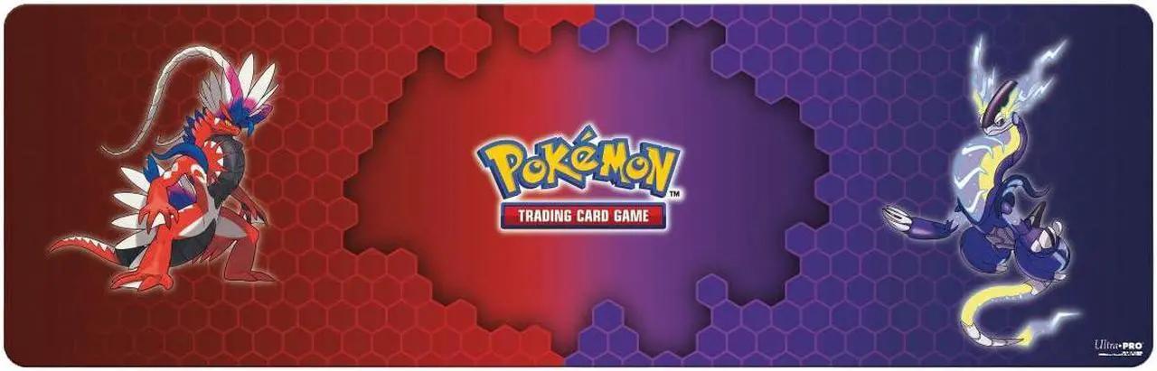 Main image of Ultra PRO - Koraidon & Miraidon 8ft Table Mat for Pokemon, Perfect as Oversized Desk Mat, or Mouse Pad for Gaming, Features Colorful Vibrant Awtwork, Soft Fabric Top Protects Cards from Scuffs