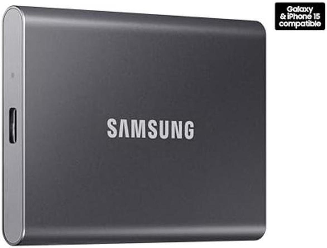 Alt view image 2 of 5 - Samsung T7 Portable SSD - 1 TB - USB 3.2 Gen.2 Externe SSD Titan Gray (MU-PC1T0T/WW)