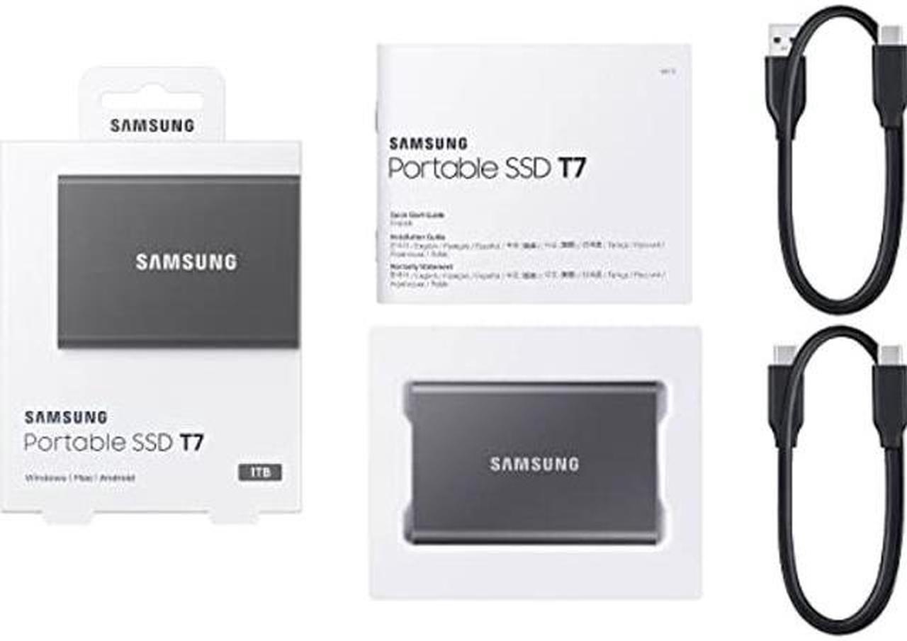 Alt view image 3 of 5 - Samsung T7 Portable SSD - 1 TB - USB 3.2 Gen.2 Externe SSD Titan Gray (MU-PC1T0T/WW)