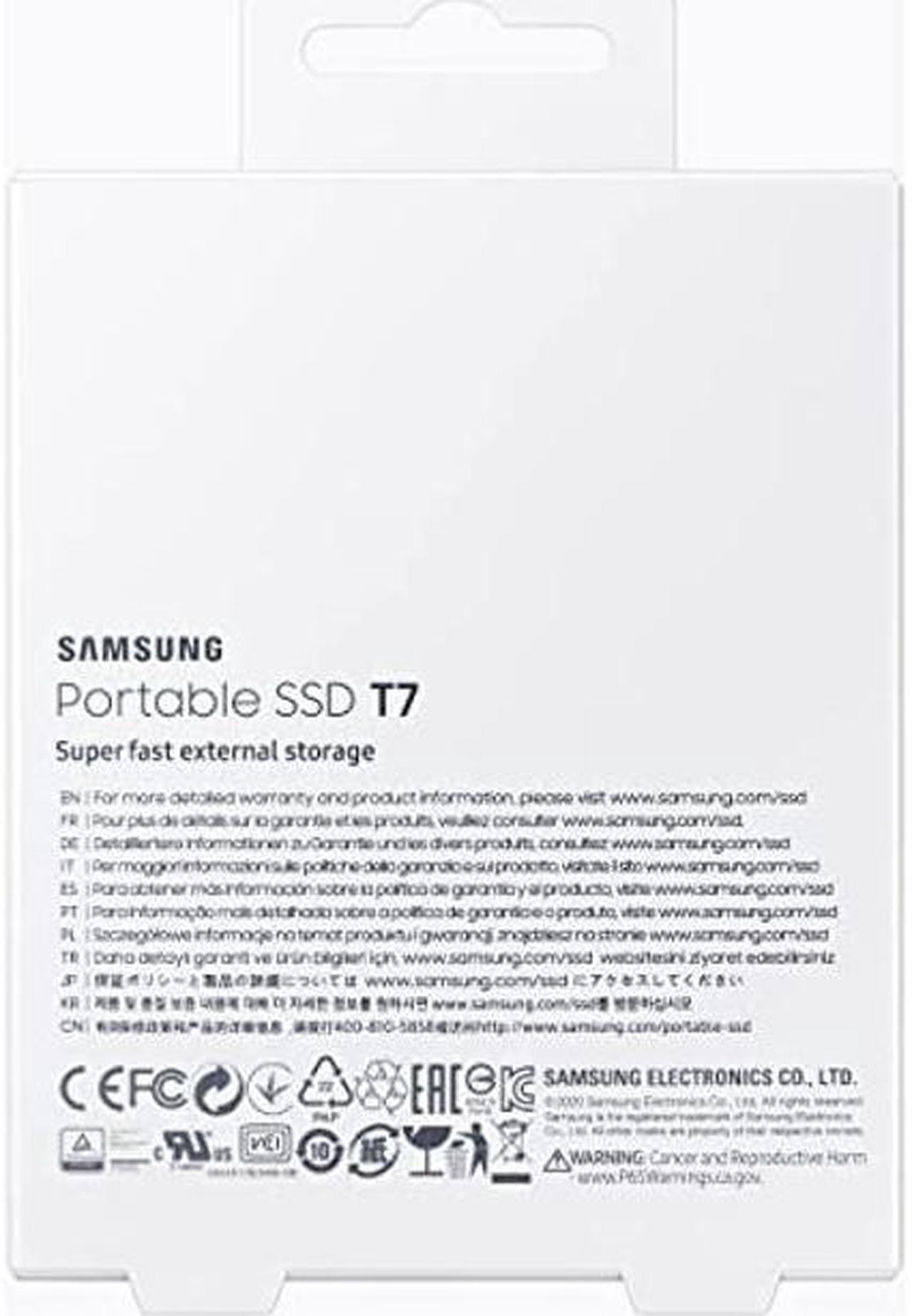 Alt view image 4 of 5 - Samsung T7 Portable SSD - 1 TB - USB 3.2 Gen.2 Externe SSD Titan Gray (MU-PC1T0T/WW)