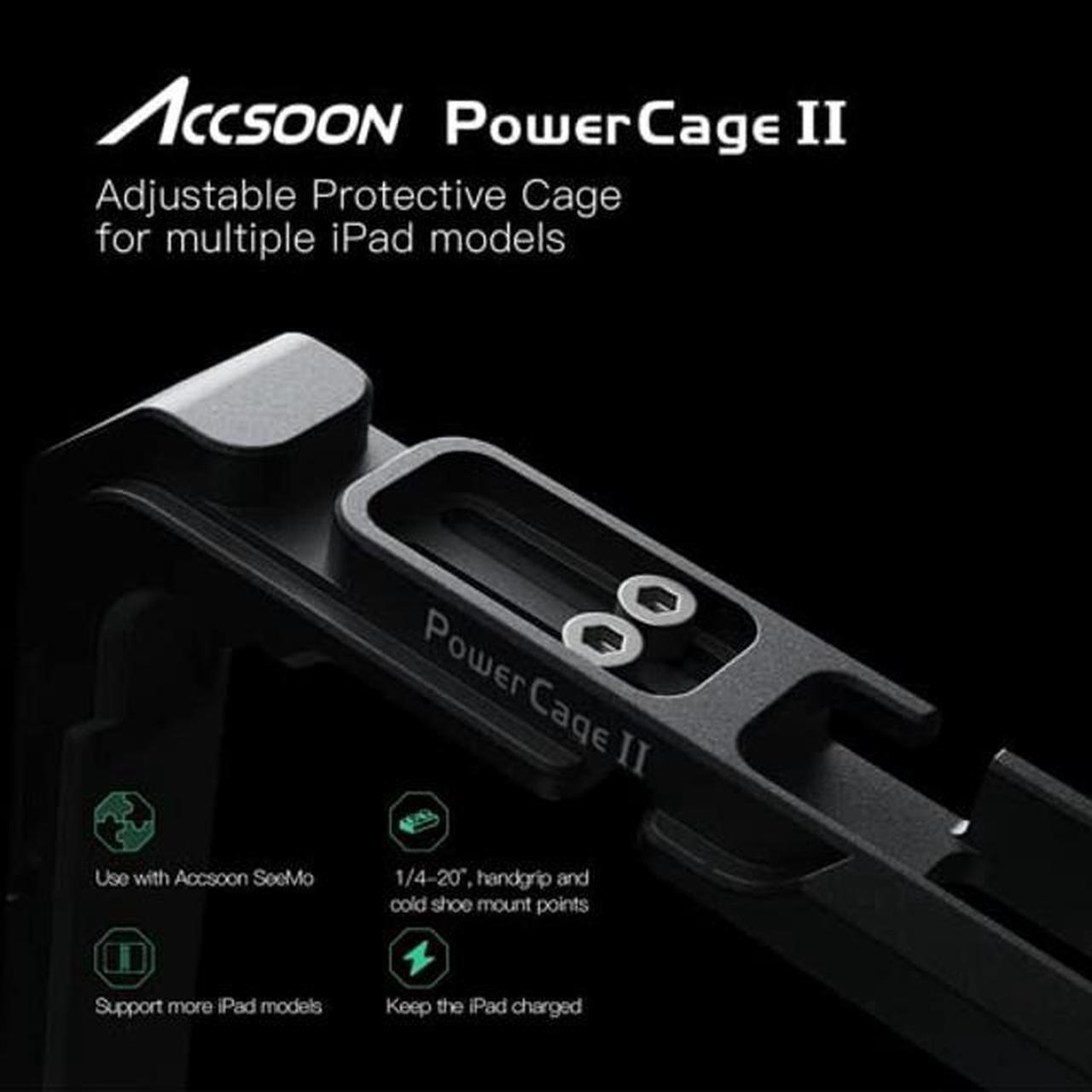 Alt view image 2 of 5 - Accsoon CEPC-04 iPad Power Cage Pro II, Compatible with iPad Pro 12.9 inch Gen 3-6, Adjustable, Portable Electronic Device Stand