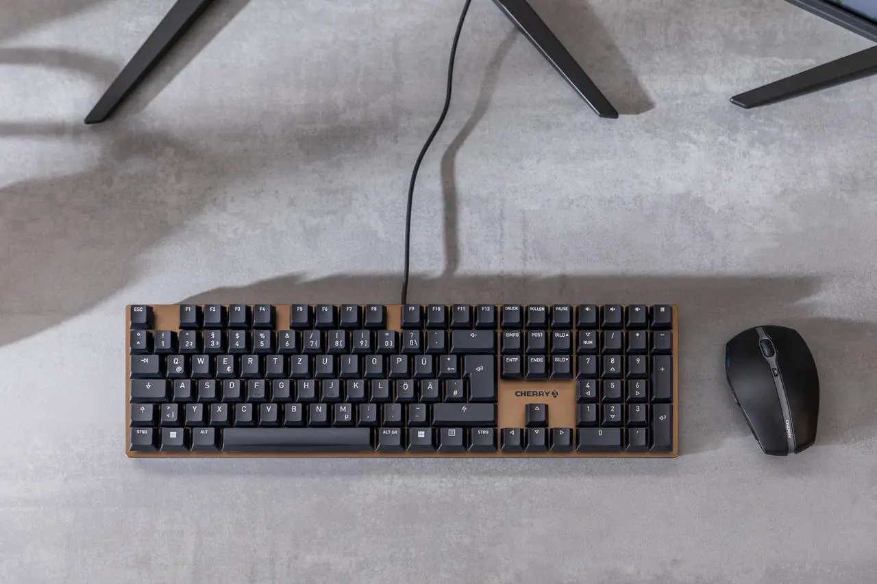 Alt view image 4 of 5 - Cherry KC 200 MX Mechanical Office Keyboard with New MX2A switches. Modern Design with Metal Plate Frame. (Bronze W/MX2A Brown Switch)