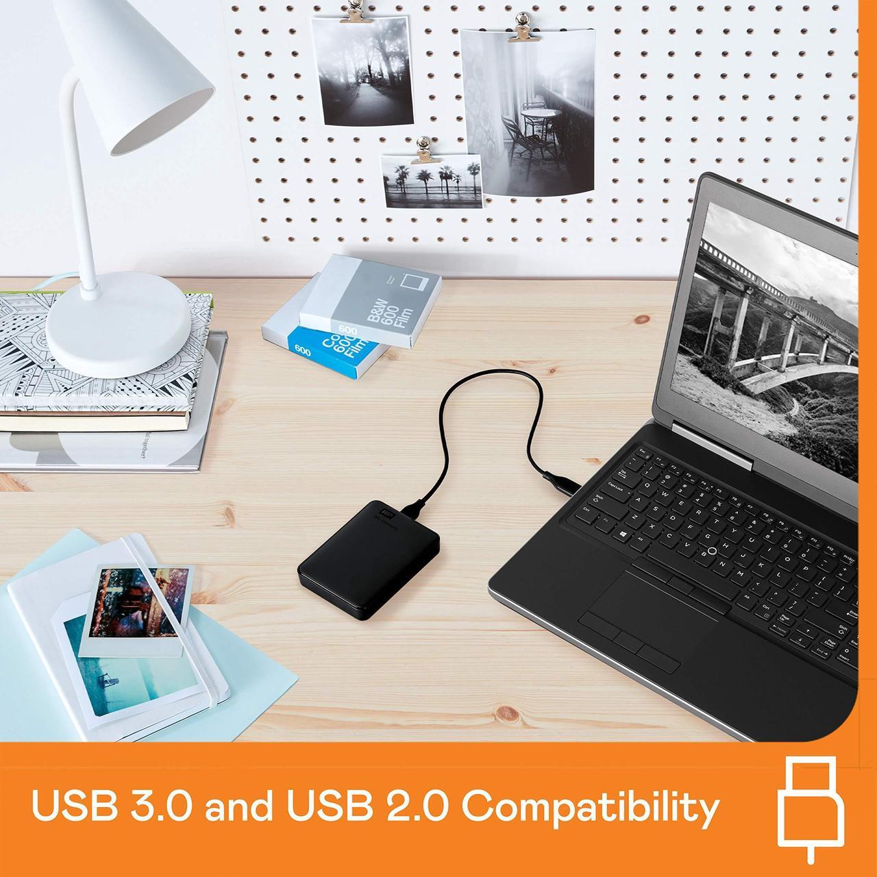 Alt view image 3 of 5 - WD 5TB Elements Portable HDD, External Hard Drive, USB 3.0 for PC & Mac, Plug and Play Ready - WDBU6Y0050BBK-WESN