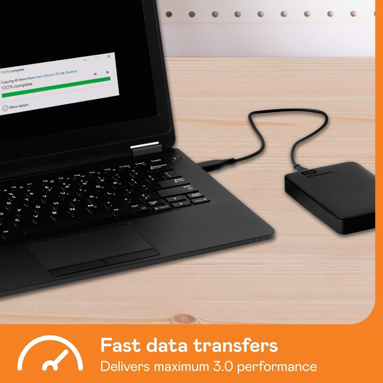 Alt view image 5 of 5 - WD 5TB Elements Portable HDD, External Hard Drive, USB 3.0 for PC & Mac, Plug and Play Ready - WDBU6Y0050BBK-WESN