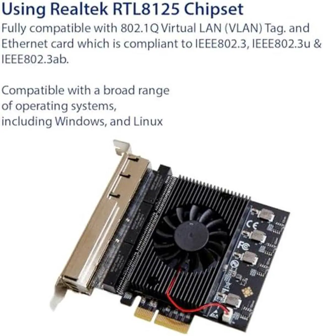 Alt view image 3 of 5 - 6 Port 2.5 Gigabit PCI-e x4 Ethernet Network Card