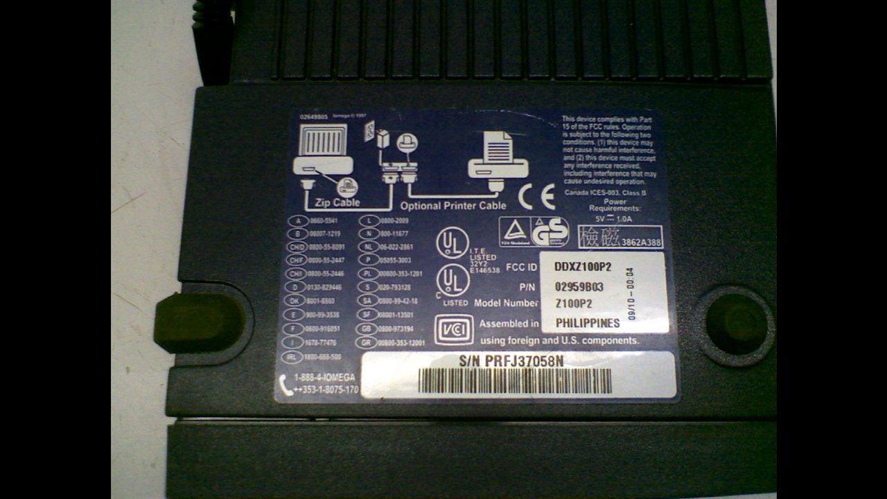 Alt view image 3 of 3 - Iomega Z100P2 Parallel Port Zip Drive