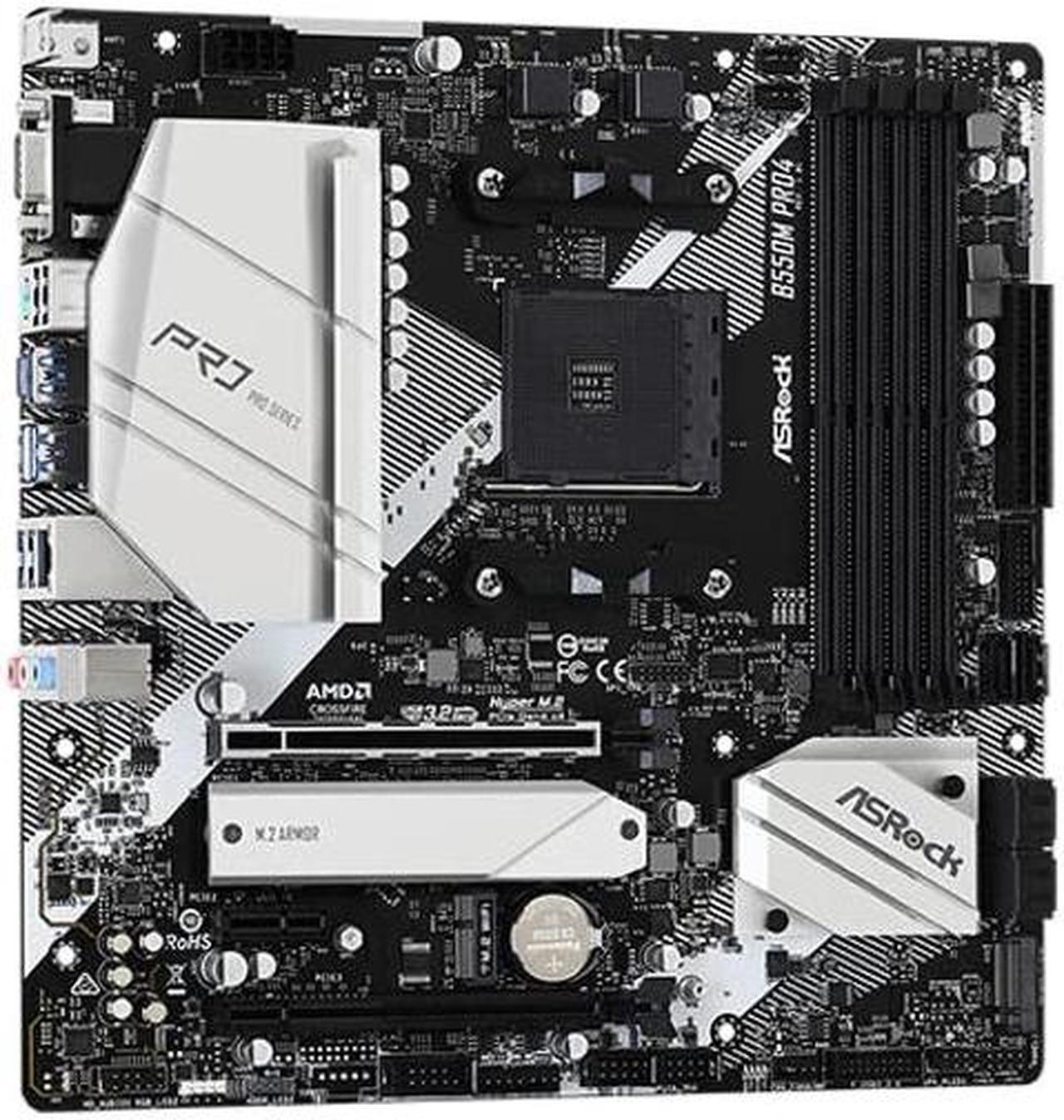 Alt view image 2 of 5 - ASRock B550M PRO4 Supports 3rd Gen AMD AM4 Ryzen(tm) / Future AMD Ryzen(tm) Processors Motherboard