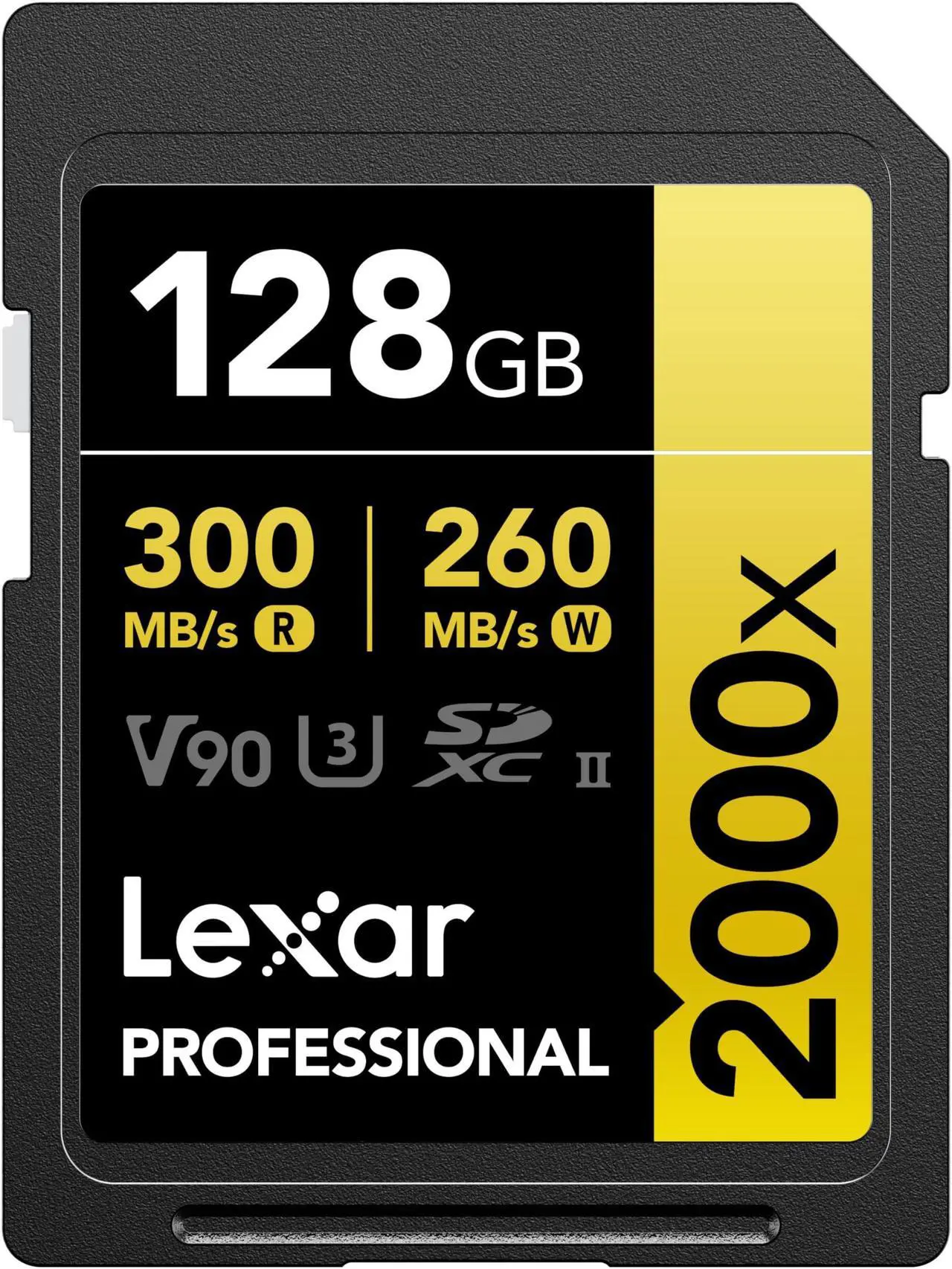 Main image of Lexar 128GB Professional 2000x SDXC Memory Card, UHS-II, C10, U3, V90, Full-HD & 8K Video, Up To 300MB/s Read, for DSLR, Cinema-Quality Video Cameras (LSD2000128G-BNNNU)