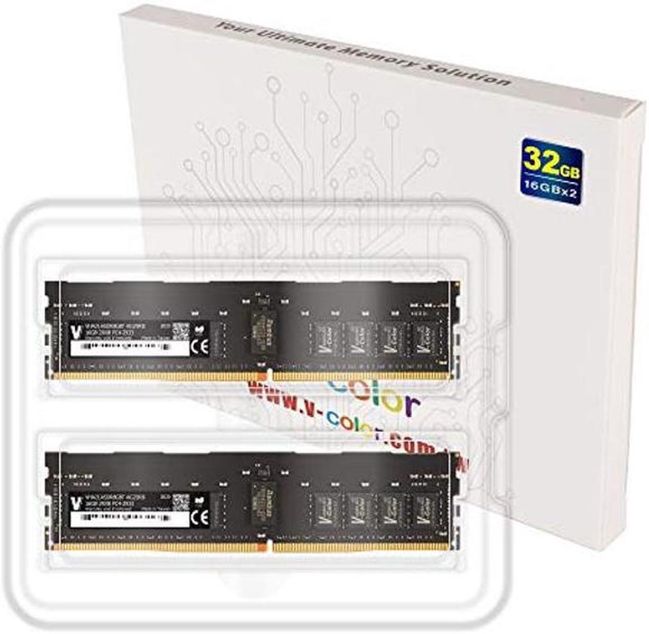 Alt view image 3 of 5 - v-Color DDR4 32GB (2 x 16GB) Hynix IC 2933MHz(PC3-23400) R-DIMM for Apple Mac Pro 2019 ECC Registered DIMM Dual Rank 2Rx8 1.2V CL21 Server Memory Ram Module Upgrade (VHA21ASDR8G8T-AG29RD)