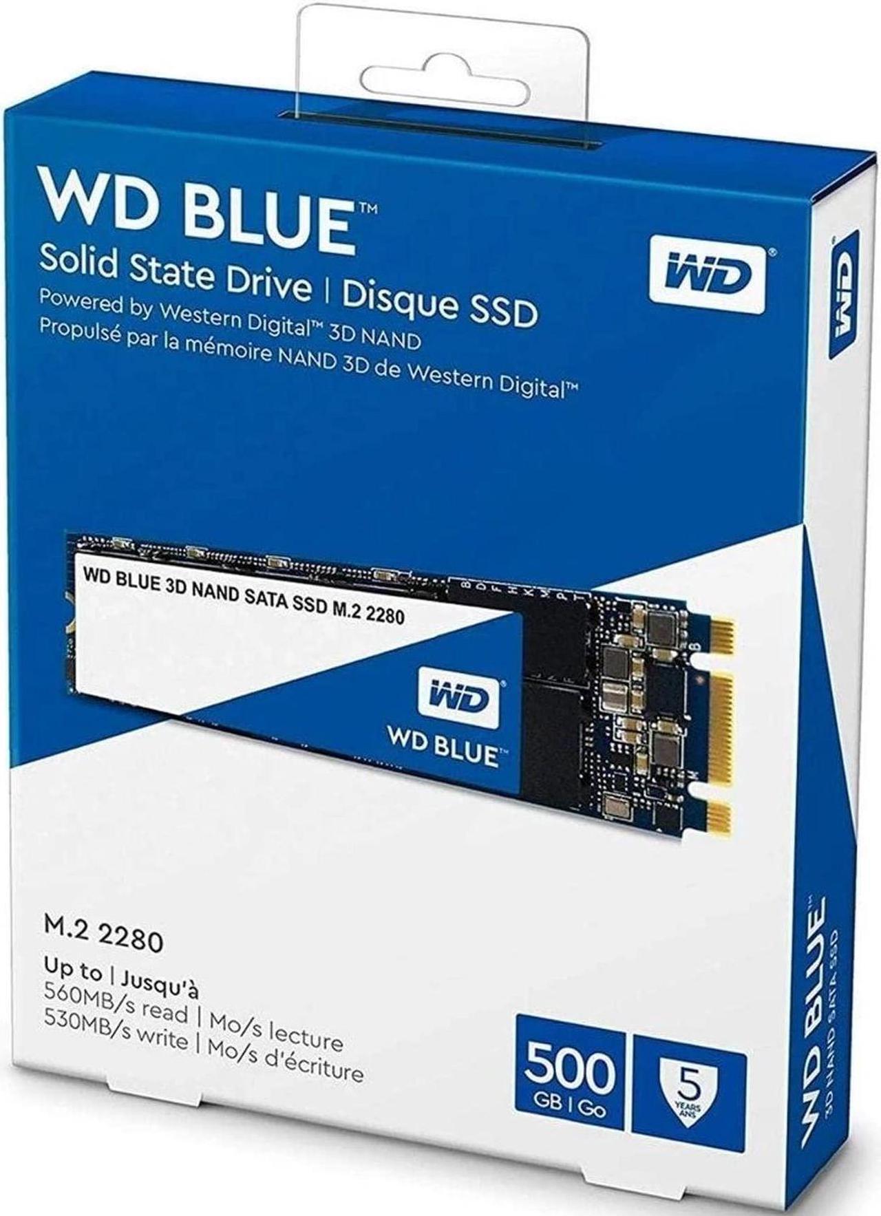 Alt view image 4 of 5 - Western Digital 500GB WD Blue 3D NAND Internal PC SSD - SATA III 6 Gb/s, M.2 2280, Up to 560 MB/s - WDS500G2B0B