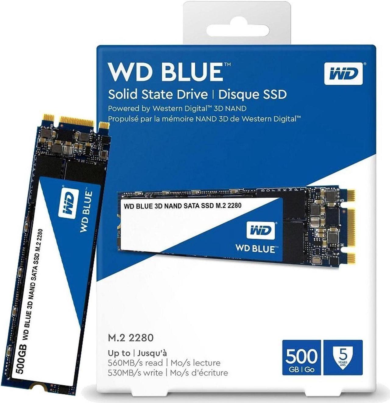 Alt view image 5 of 5 - Western Digital 500GB WD Blue 3D NAND Internal PC SSD - SATA III 6 Gb/s, M.2 2280, Up to 560 MB/s - WDS500G2B0B