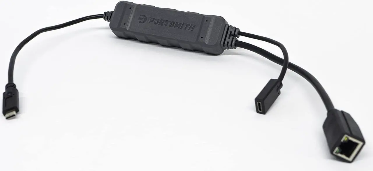 Alt view image 2 of 4 - Weather Resistant USB-C to Ethernet Adapter with 5V Power Pass Through: Portsmith PSPA1C1GE-R