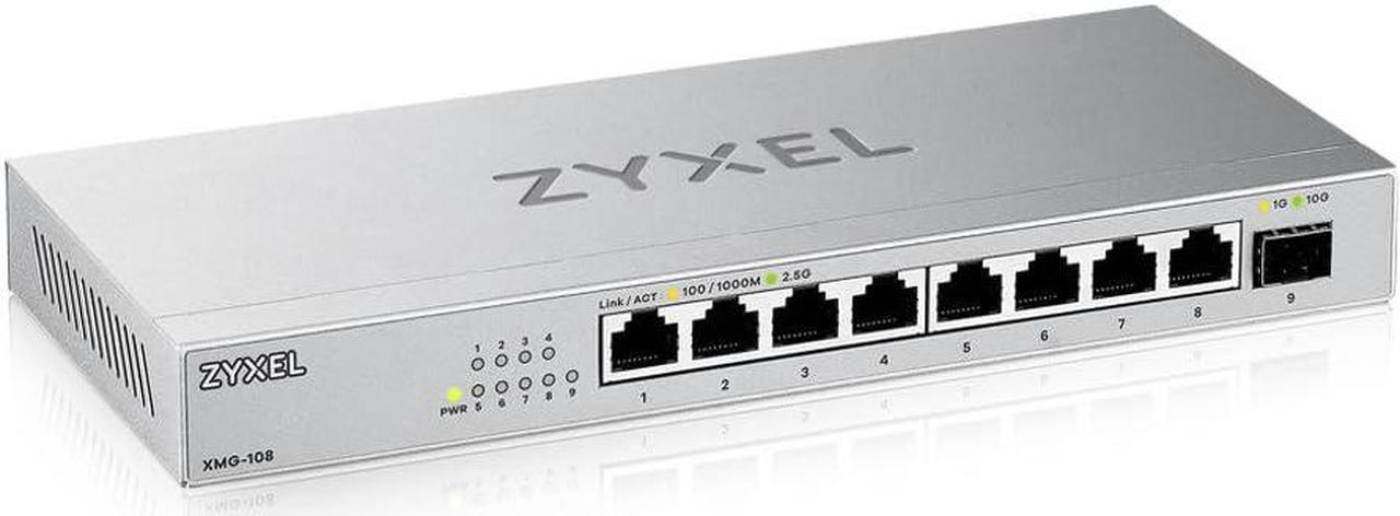 Main image of Zyxel 8-Port 2.5G Multi-Gig Unmanaged Switch with 1 x 10G SFP+ | Desktop or Wall Mount [XMG-108]