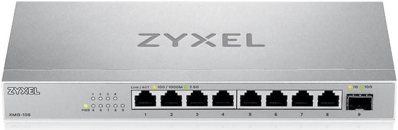 Alt view image 3 of 4 - Zyxel 8-Port 2.5G Multi-Gig Unmanaged Switch with 1 x 10G SFP+ | Desktop or Wall Mount [XMG-108]