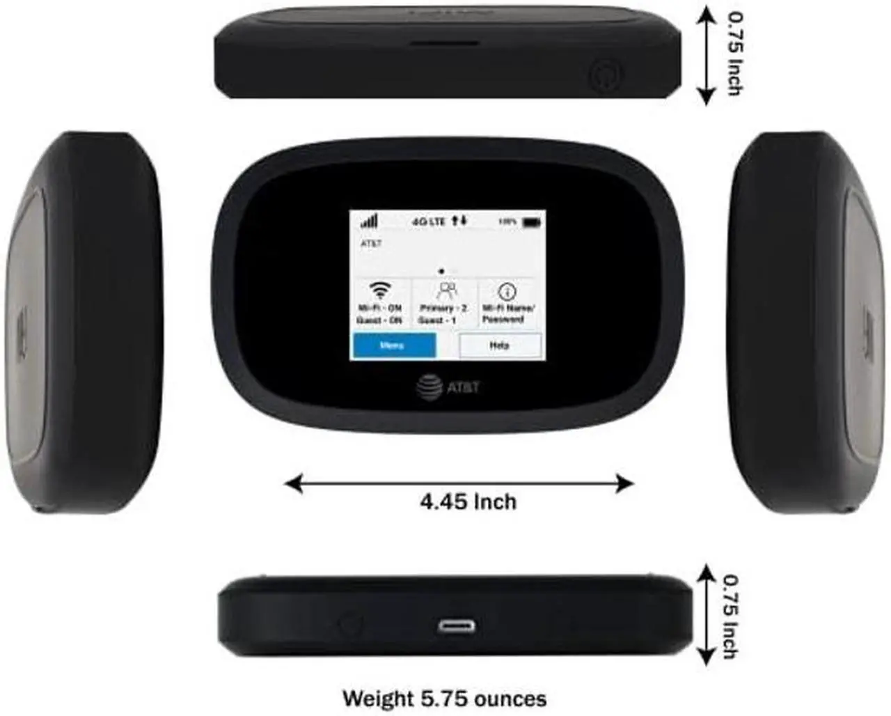 Alt view image 5 of 5 - AT&T Wireless Hotspot WiFi Device 4G LTE MiFi 8000 | Global 4G Cat18 LTE | Up to 1 Gbps | EVDO-LINK Bundle for Mobile Hotspot Device | with Case, Screen Protector, SIM Card, SIM Key and Extra Battery