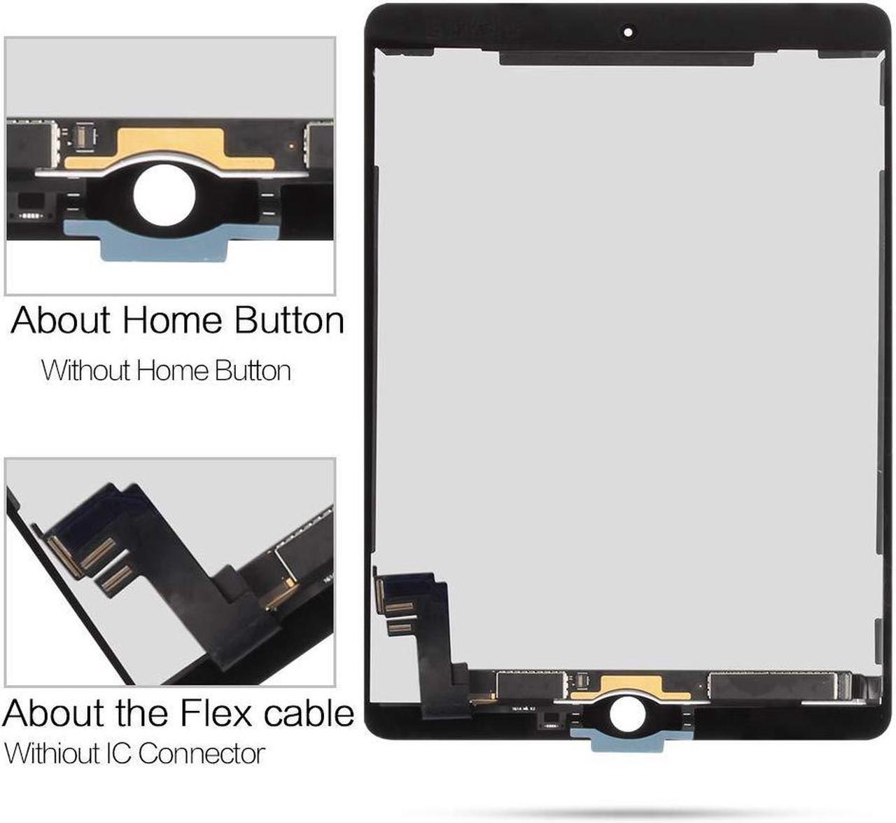 Alt view image 4 of 5 - Screen Replacement for iPad Air 2 9.7" A1566 A1567 2014 2nd Gen LCD Display Touch Screen Digitizer Assembly,Tablet Front Panel & LCD Screen Repair,with Free Tool Set + Screen Protector (White)