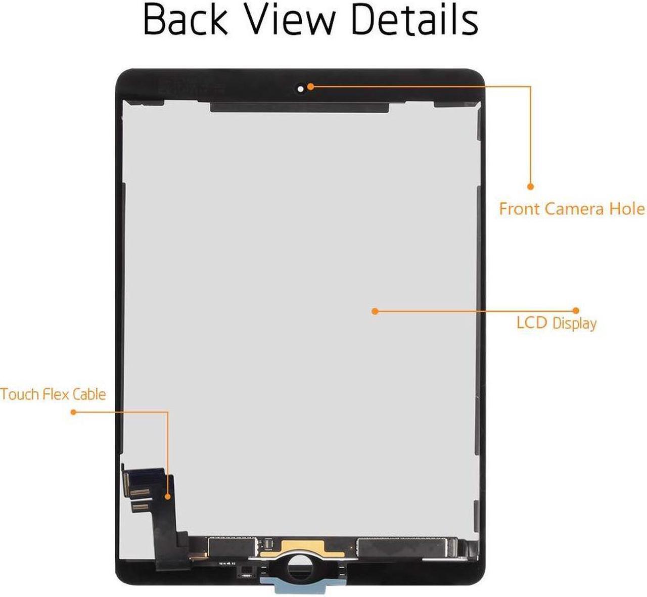 Alt view image 5 of 5 - Screen Replacement for iPad Air 2 9.7" A1566 A1567 2014 2nd Gen LCD Display Touch Screen Digitizer Assembly,Tablet Front Panel & LCD Screen Repair,with Free Tool Set + Screen Protector (White)