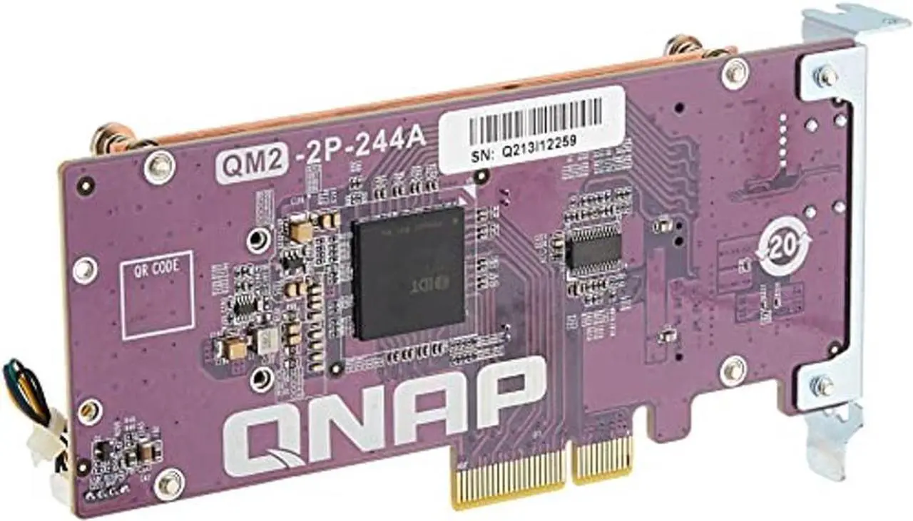 Alt view image 2 of 5 - QNAP QM2-2P-244A Dual M.2 22110/2280 Pcie SSD Expansion Card (PCIe Gen2 X4), Low-Profile Bracket Pre-Loaded, Low-Profile Flat and Full-Height are Bundled 2 x SSD