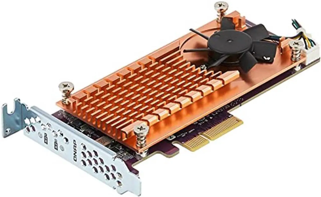 Alt view image 3 of 5 - QNAP QM2-2P-244A Dual M.2 22110/2280 Pcie SSD Expansion Card (PCIe Gen2 X4), Low-Profile Bracket Pre-Loaded, Low-Profile Flat and Full-Height are Bundled 2 x SSD