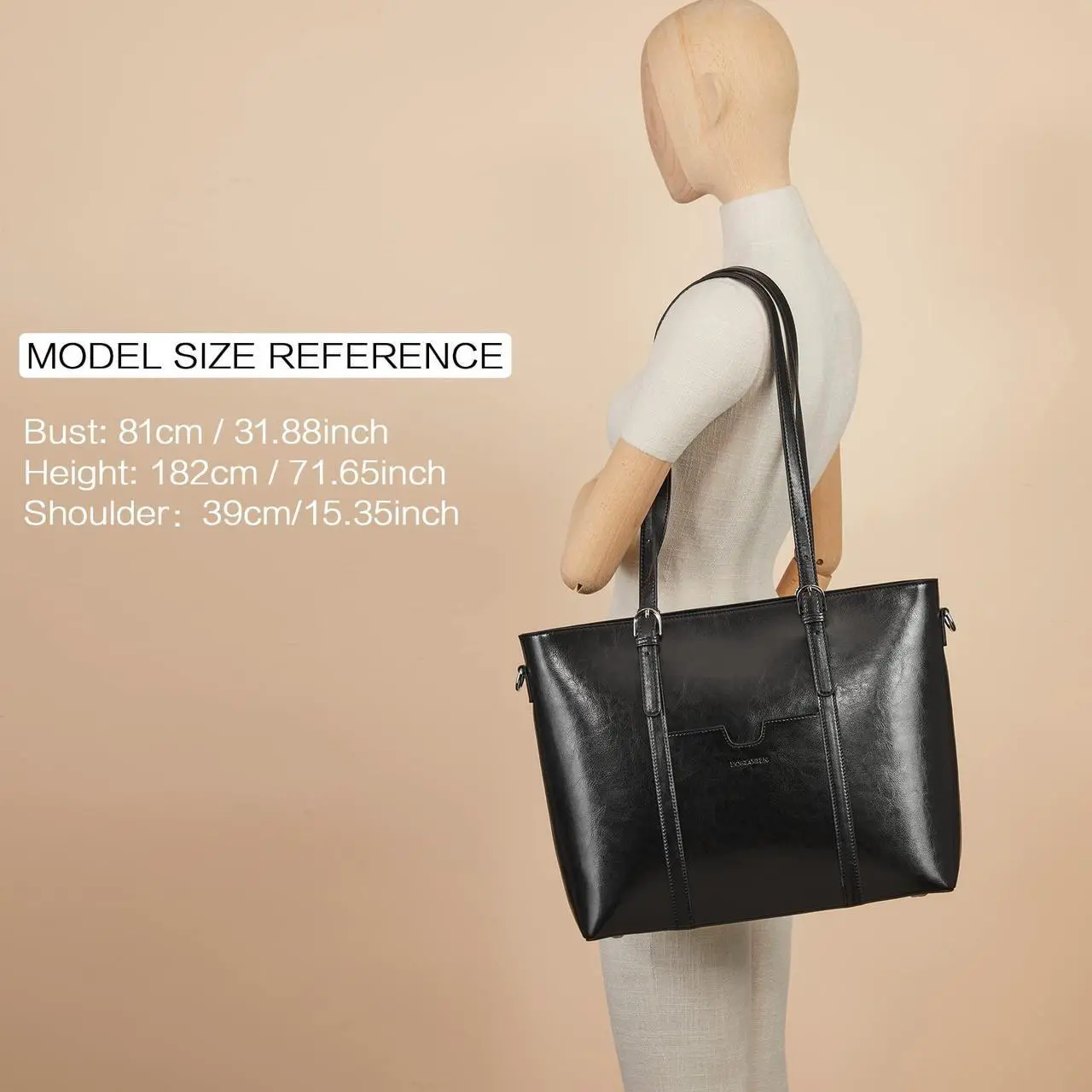 Alt view image 2 of 5 - BOSTANTEN Women Leather Laptop Tote Office Shoulder Handbag Vintage Briefcase 15.6 inch Computer Work Purse