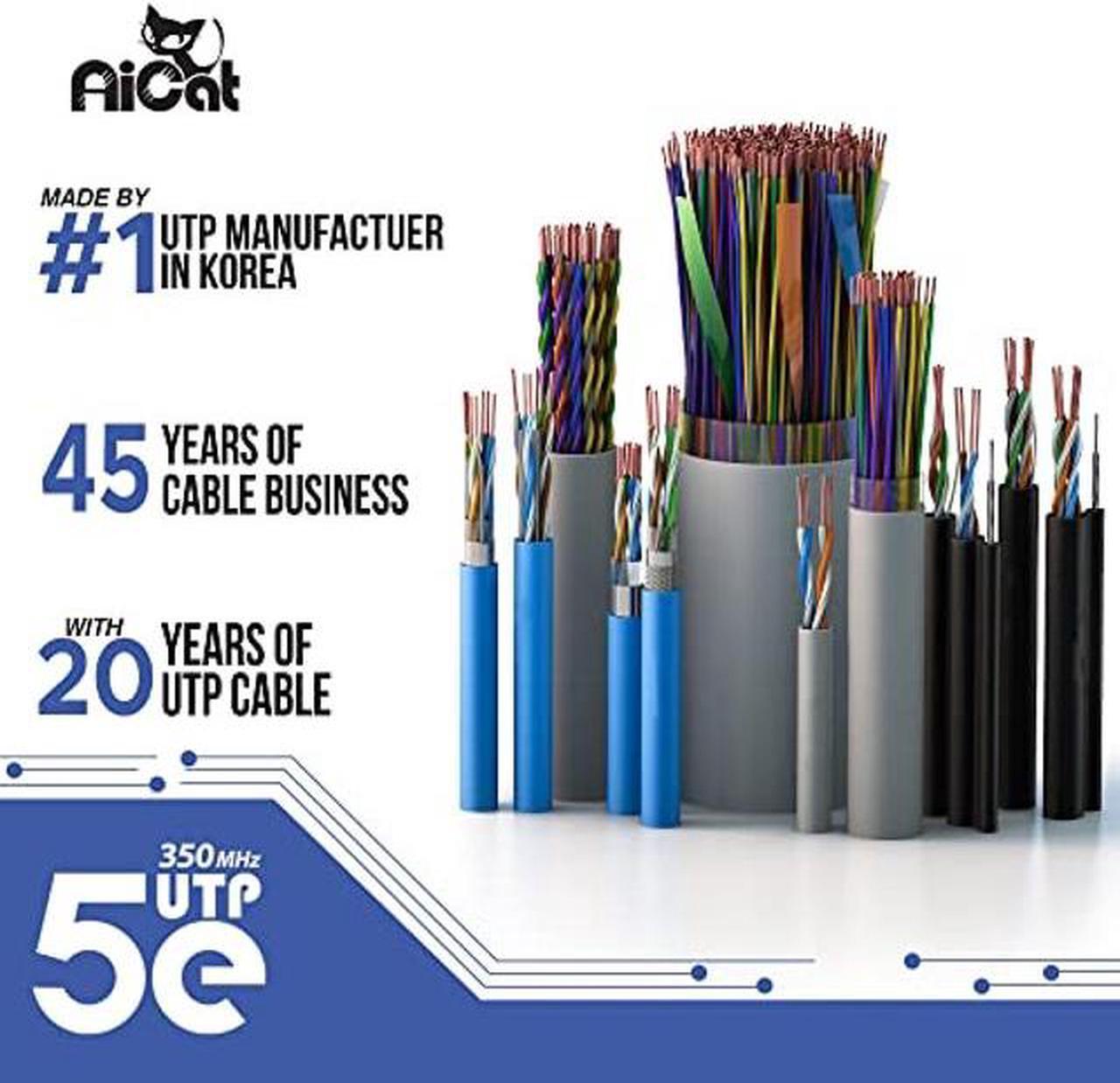 Alt view image 5 of 5 - AiCat Cat5e Ethernet Cable 500ft - 24 AWG, CMR, ETL, Insulated Soild Bare Copper Wire Internet Cable with FastReel - 350MHZ / Gigabit Speed Unshielded UTP LAN Cable (Black)