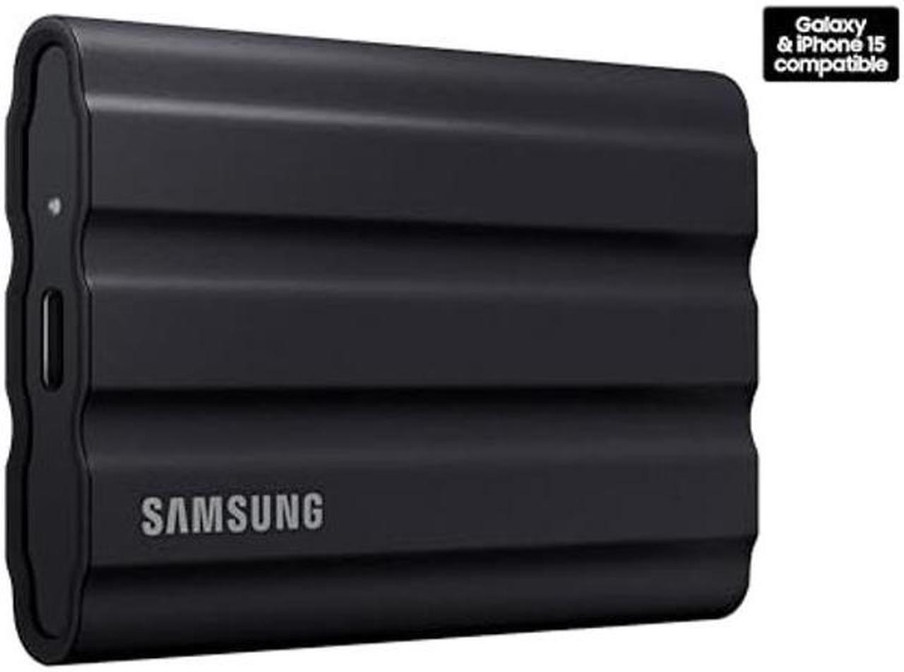 Alt view image 2 of 5 - SAMSUNG T7 Shield 2TB, Portable SSD, up-to 1050MB/s, USB 3.2 Gen2, Rugged,IP65 Water & Dust Resistant, for Photographers, Content Creators and Gaming, Extenal Solid State Drive (MU-PE2T0S/AM), Black