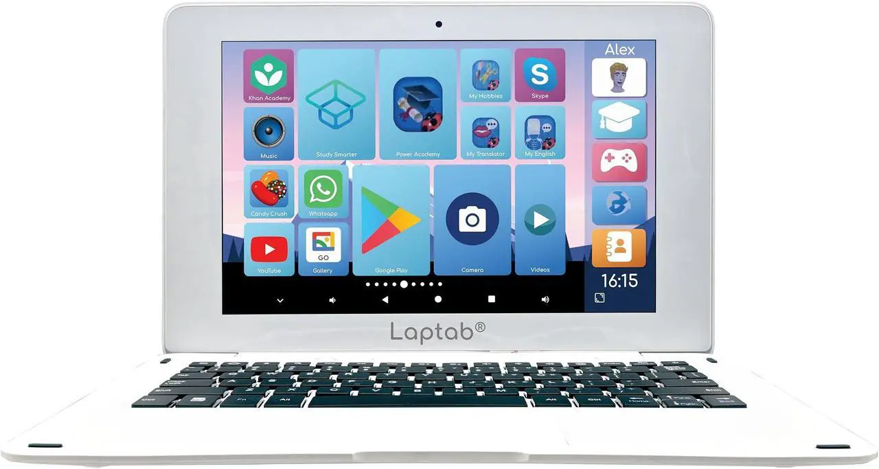 Main image of LEXiBOOK LAPTAB(r) 10, Laptop with Touch Screen, Designed for The Whole Family, Educational and Fun Content, Powered by Android(tm), Parental Control, Ultra Thin and Light, LT10EN