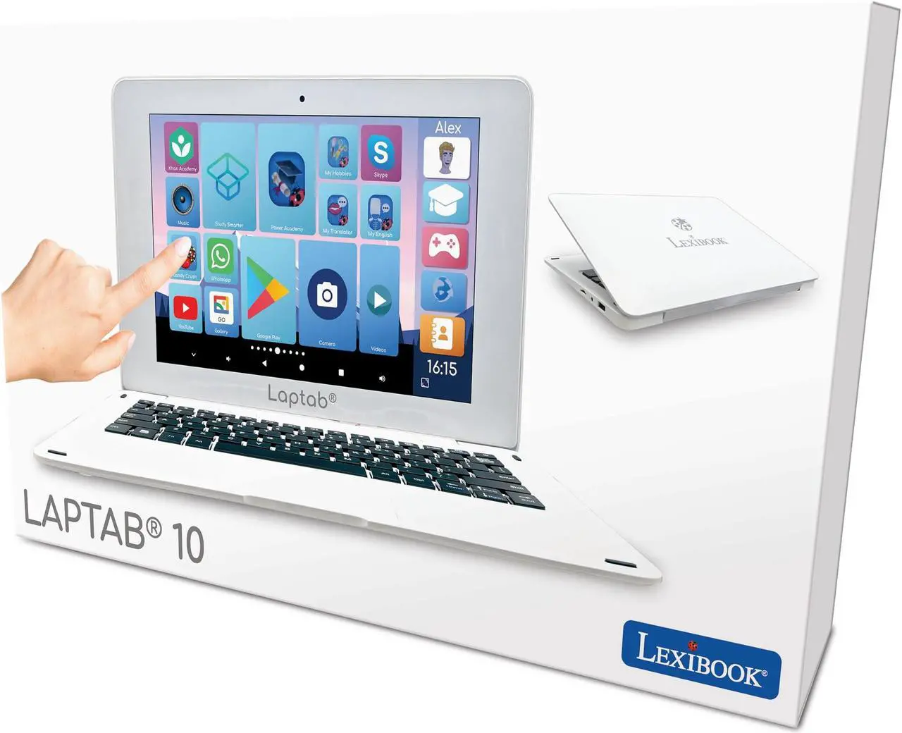 Alt view image 4 of 5 - LEXiBOOK LAPTAB(r) 10, Laptop with Touch Screen, Designed for The Whole Family, Educational and Fun Content, Powered by Android(tm), Parental Control, Ultra Thin and Light, LT10EN